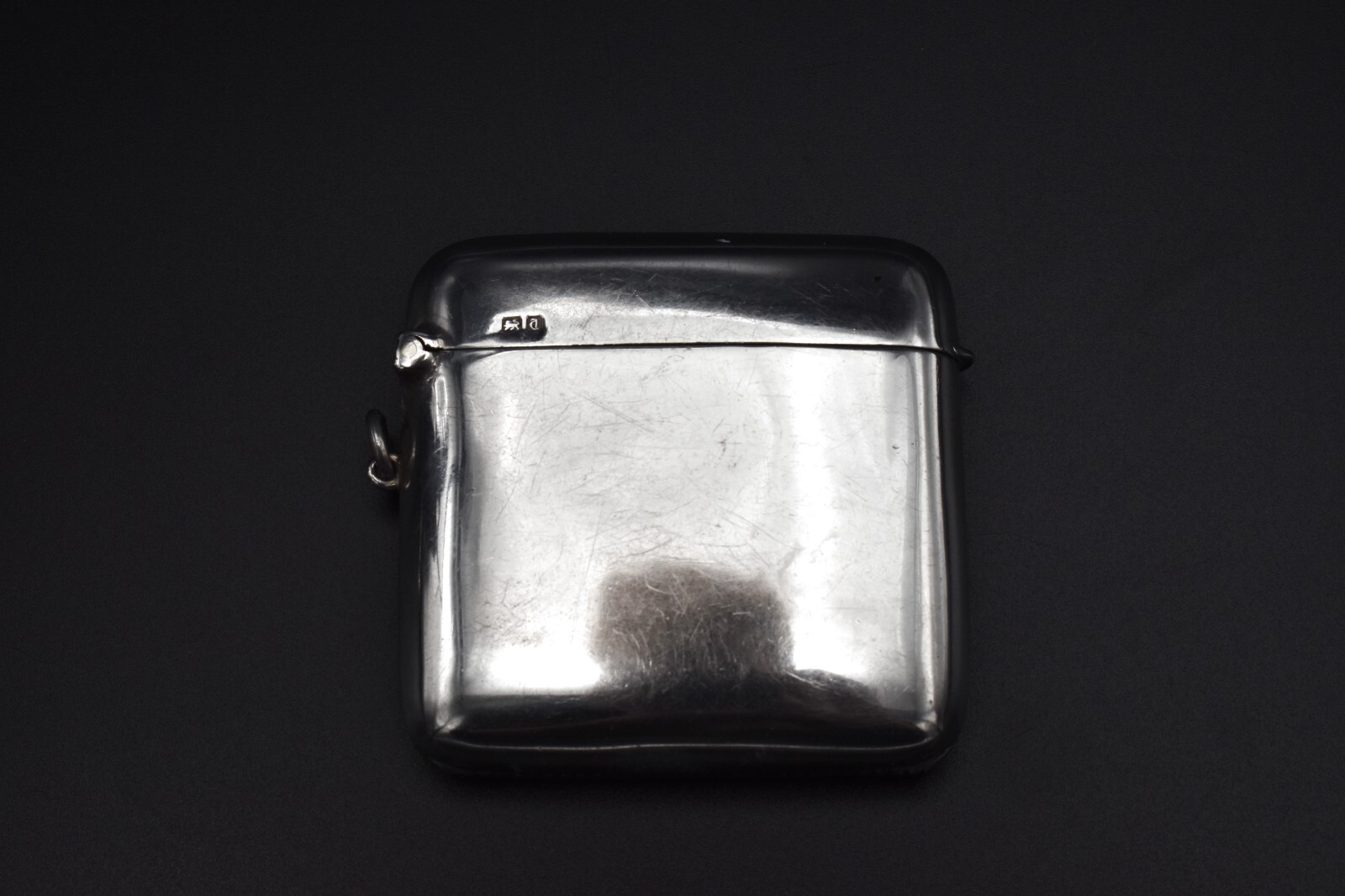 Antique Large Solid Silver Vesta Case Match Safe 1926 Heavy Walker & Hall