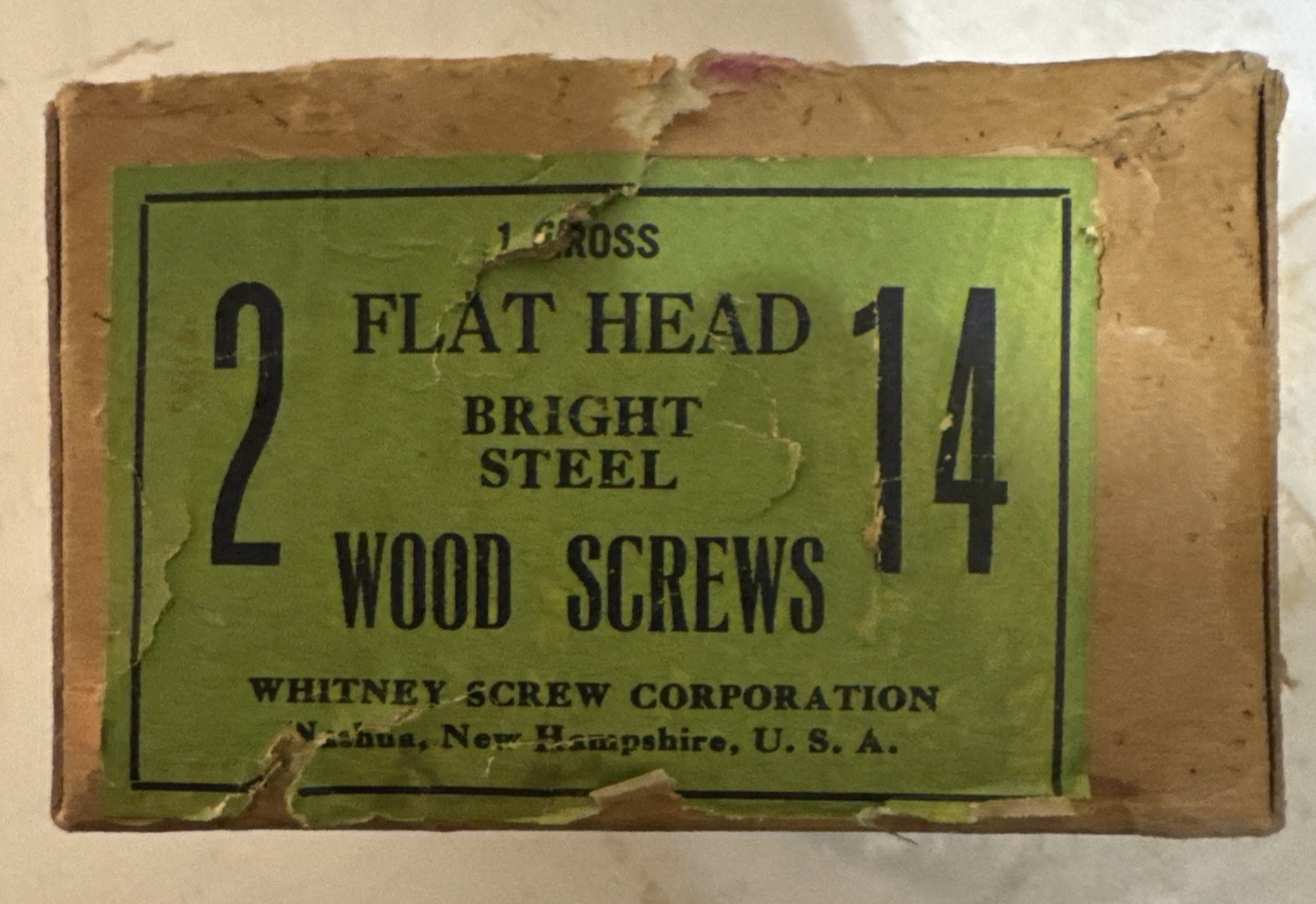 Antique Screws Flat Head Slotted #14 X 2 Steel American Made free shipping