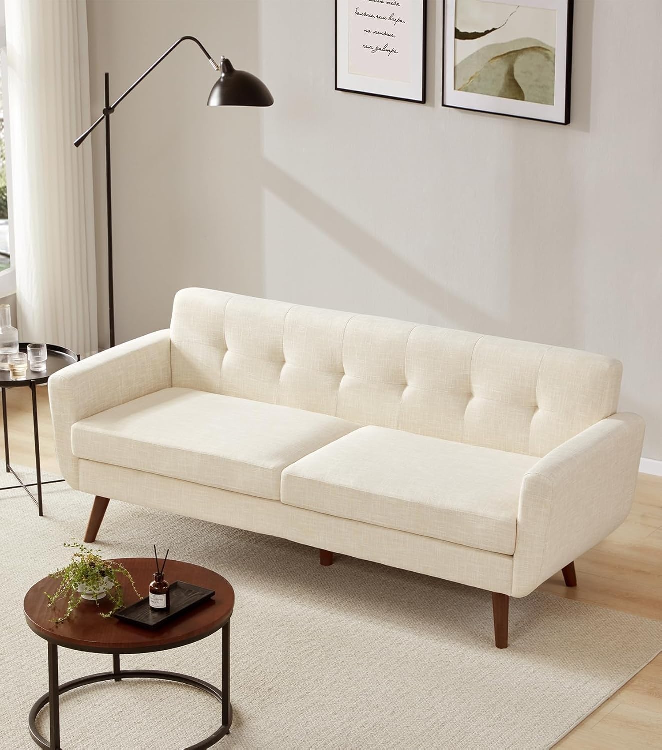 Comfort-Focused 77.2″ Couch – Elegant Button Tufted Loveseat for Modern Homes