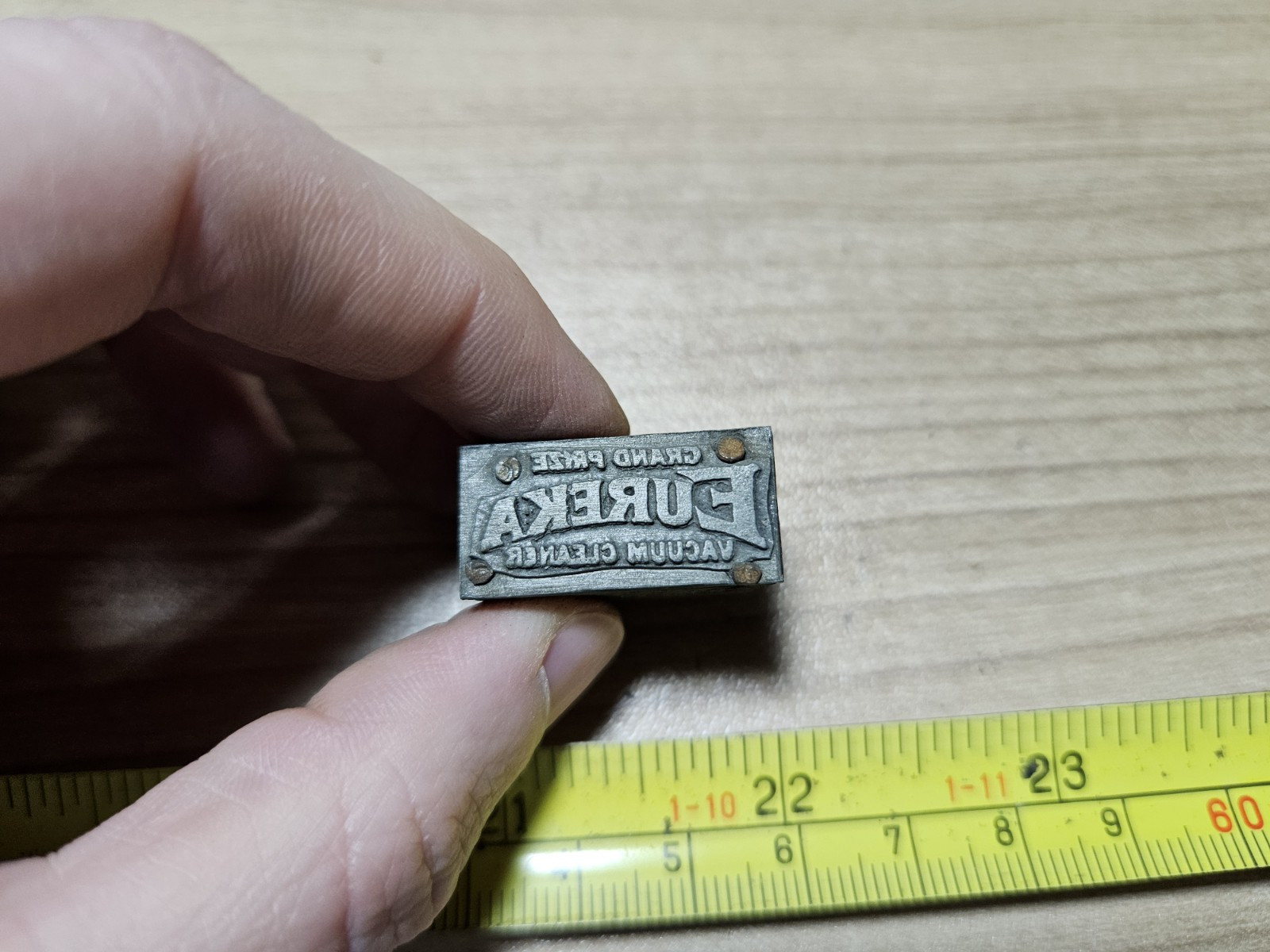 Vintage Letterpress Printing Block Eureka Vacuum Cleaner Advertising
