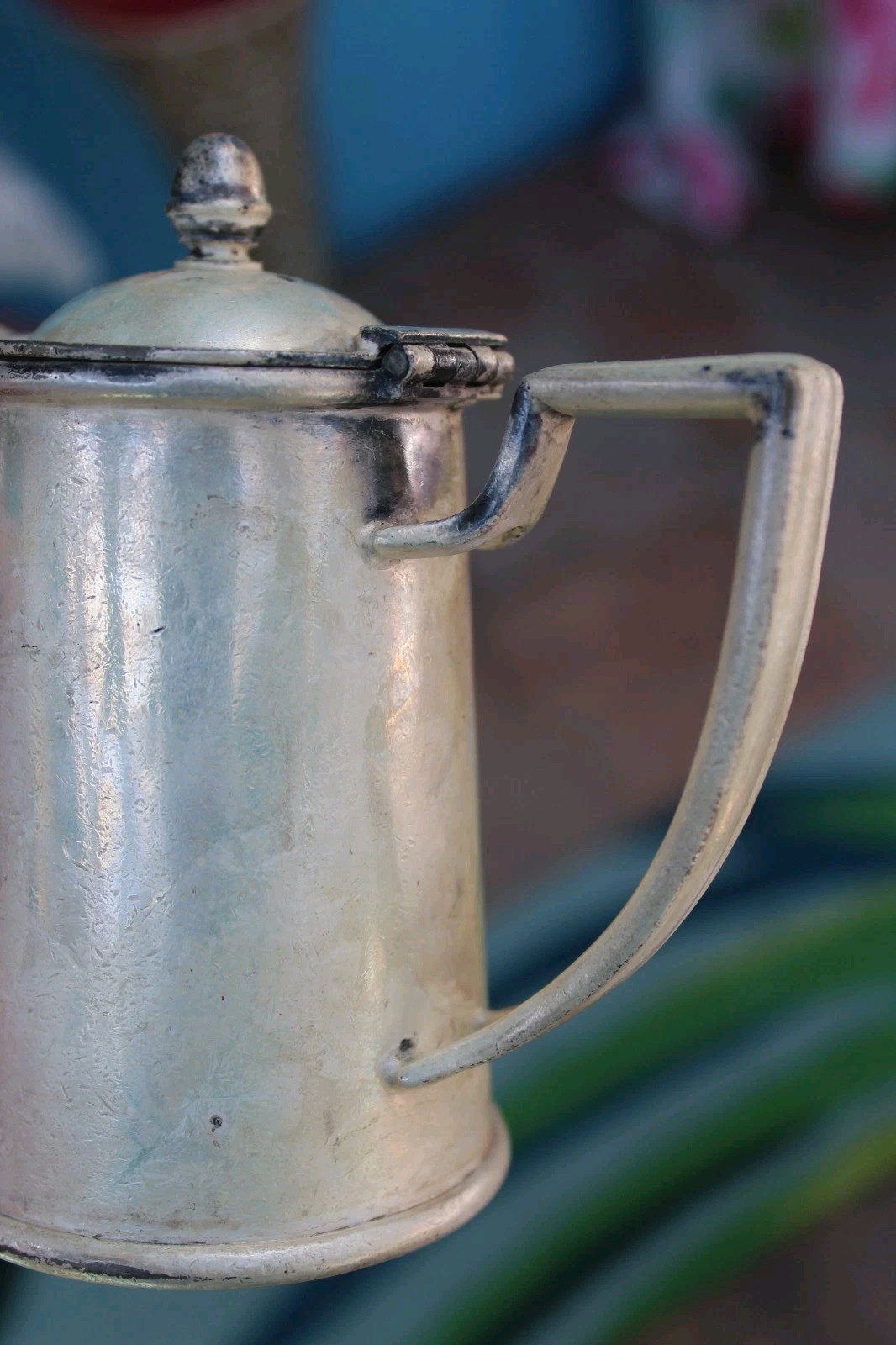 Antique / OLD “Gorham Silver E P Soldered 014734 — 8 oz. ” Creamer with Lid