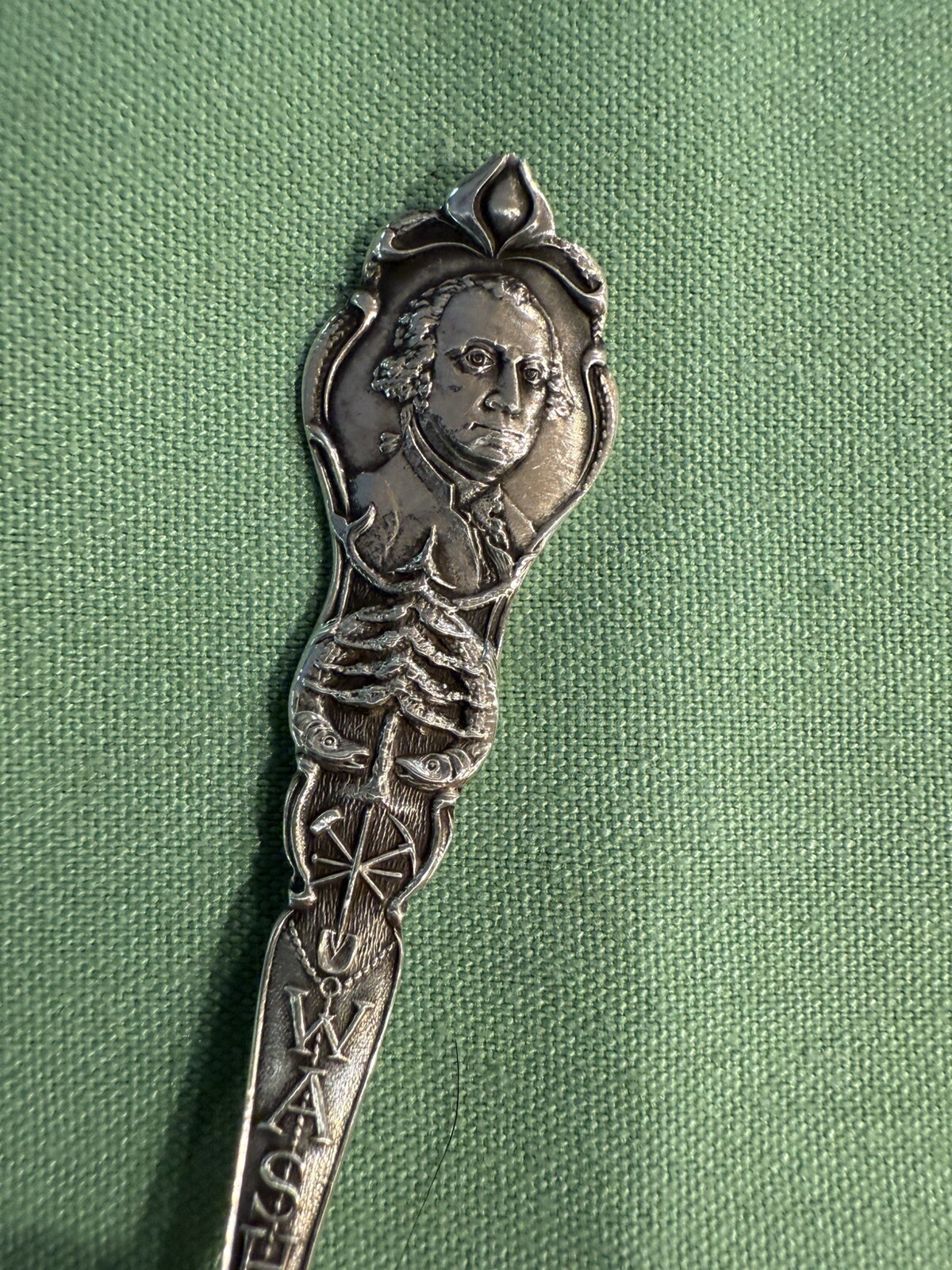 Spokane Washington Courthouse Falls Pres Washington Antique Sterling P&B (S222)