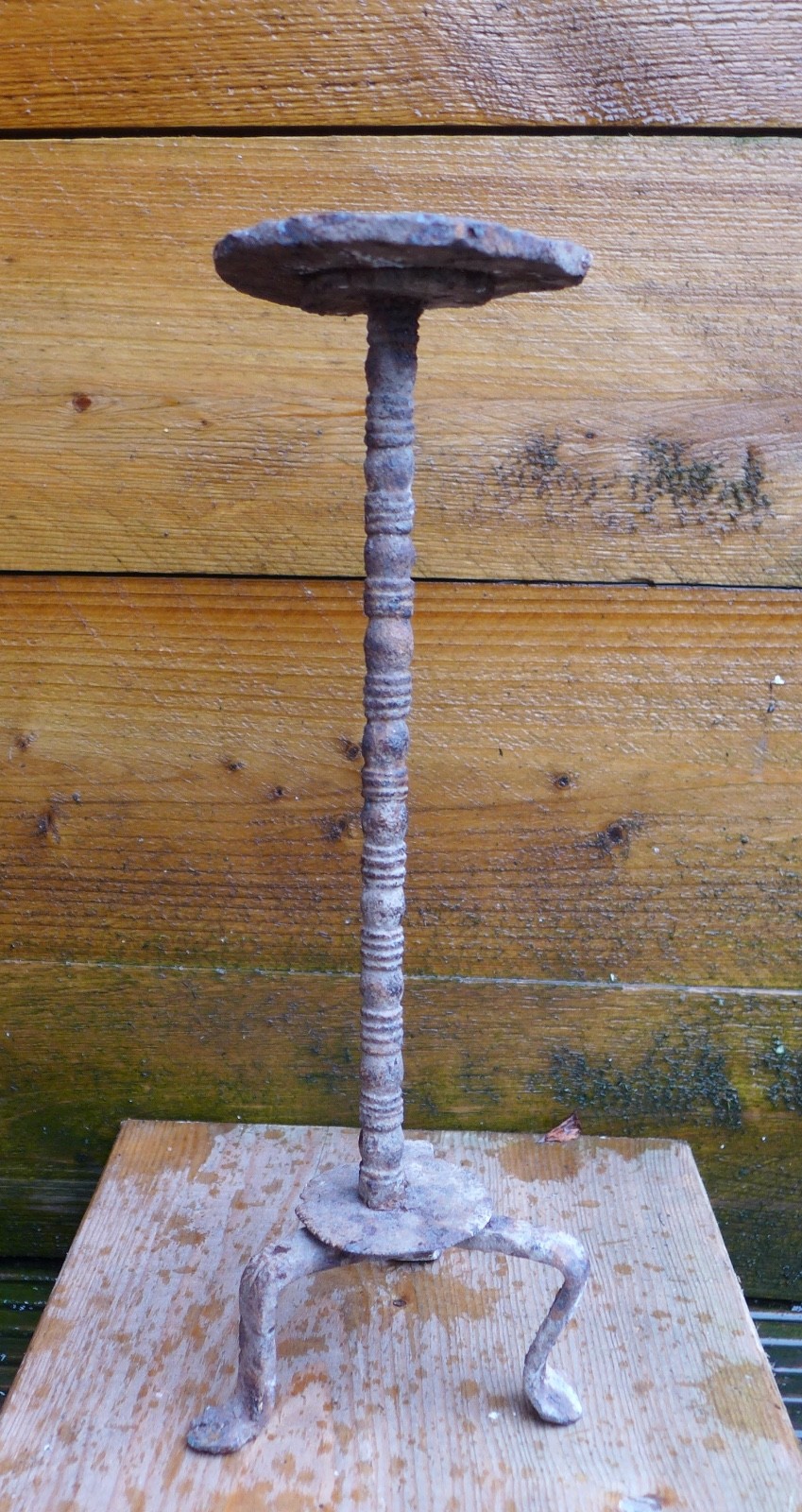 Nice and rare IRON standard for a oillamp, Roman Byzantine 4th-8 century AD.