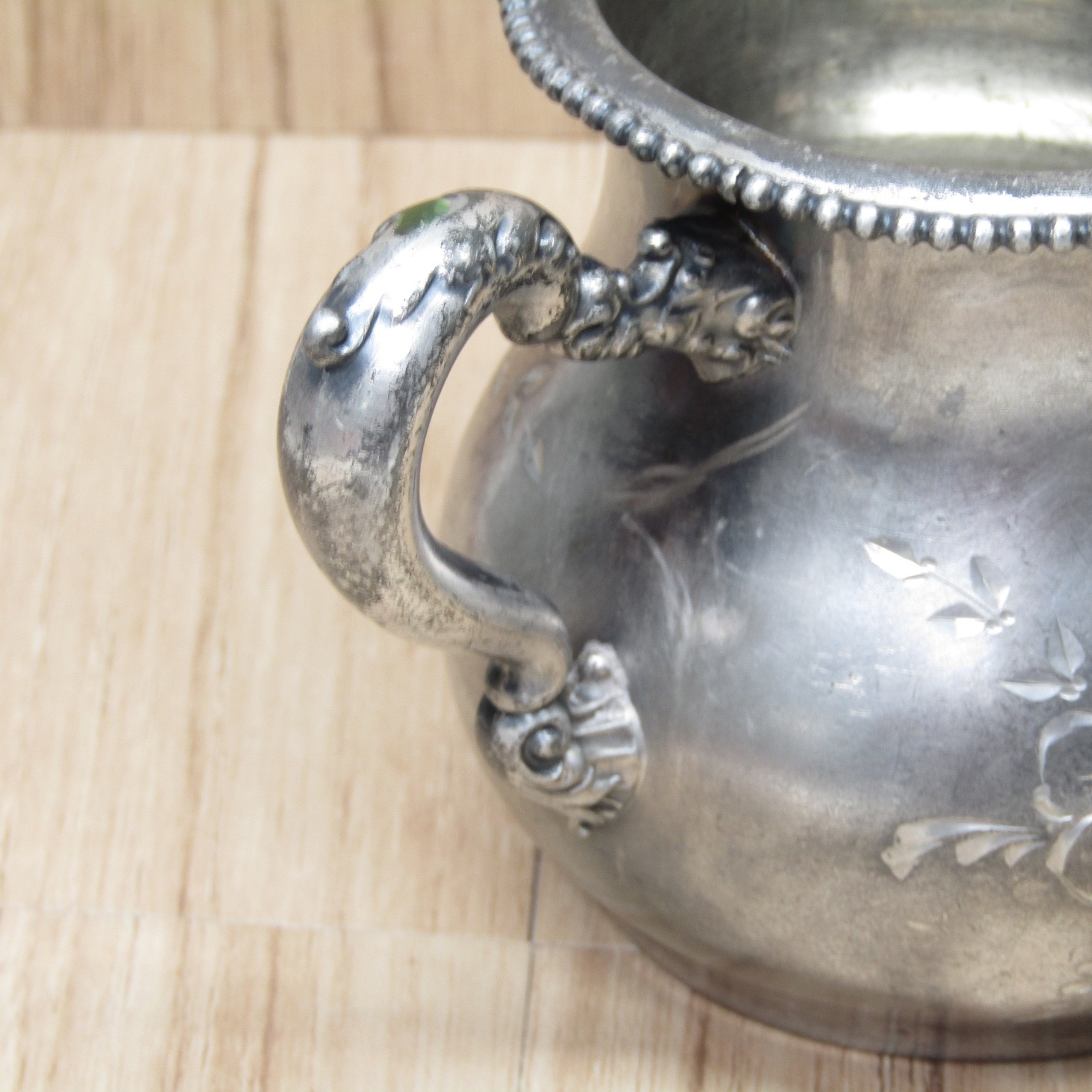 Vintage Knickerbocker Quadruple Plated Silver Ornate Creamer Marked 187