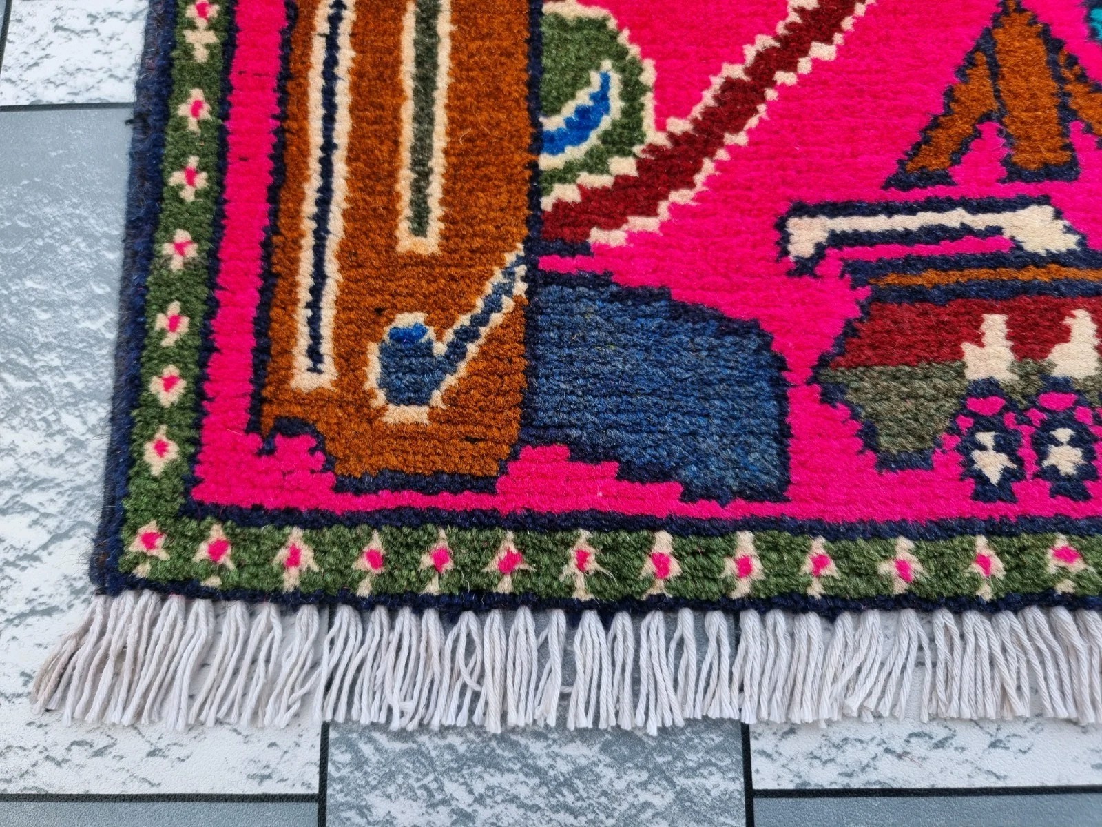Style Ak 47 Handmade Vintage Afghan War Rug Knotted Rug Home decor Rug