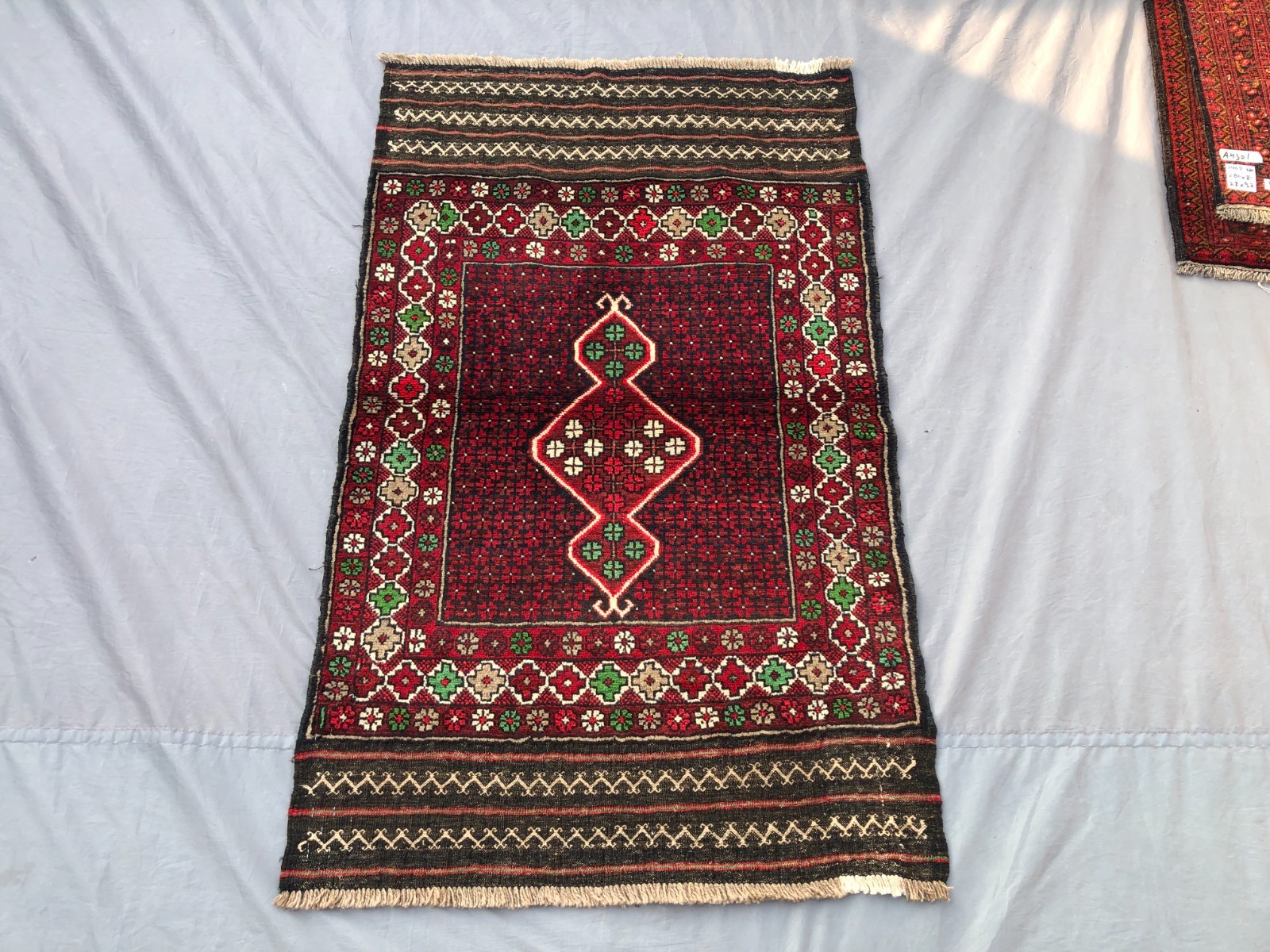 2’10 x 4’6 ft Afghan Hand Knotted Vintage Baluchi Rug Wool Tribal Oriental Rug