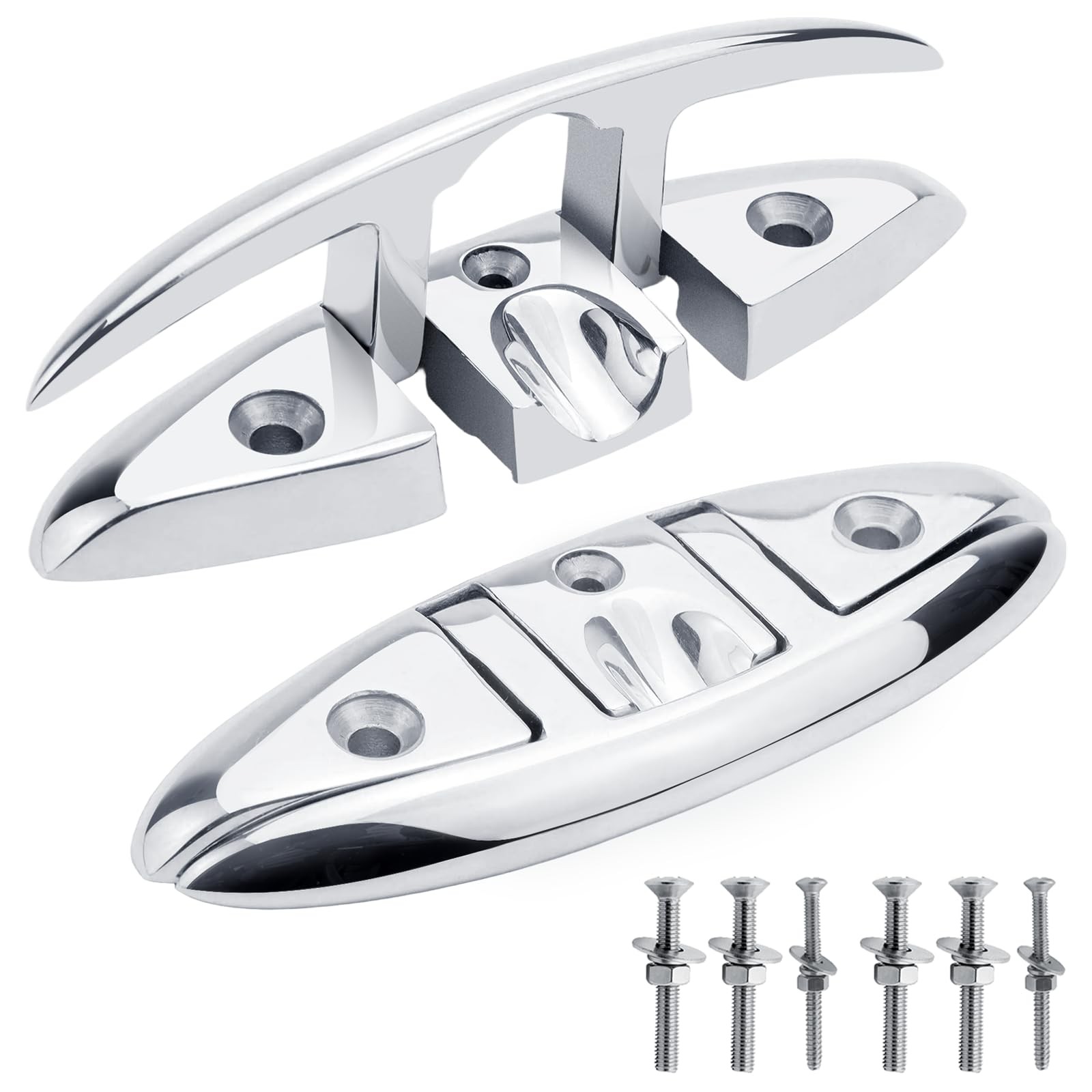 Boat Cleats 5” 6” 8” Marine Grade 316 Stainless Steel Folding Cleat – Ideal
