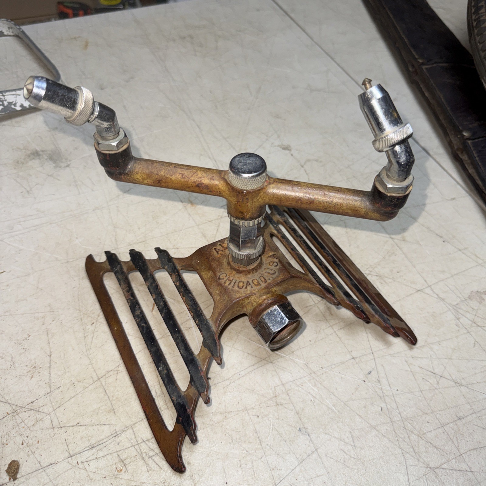 Vintage W D Allen Mfg Co. CBG Cast Iron Twin Head Sprinkler -Chicago IL T264