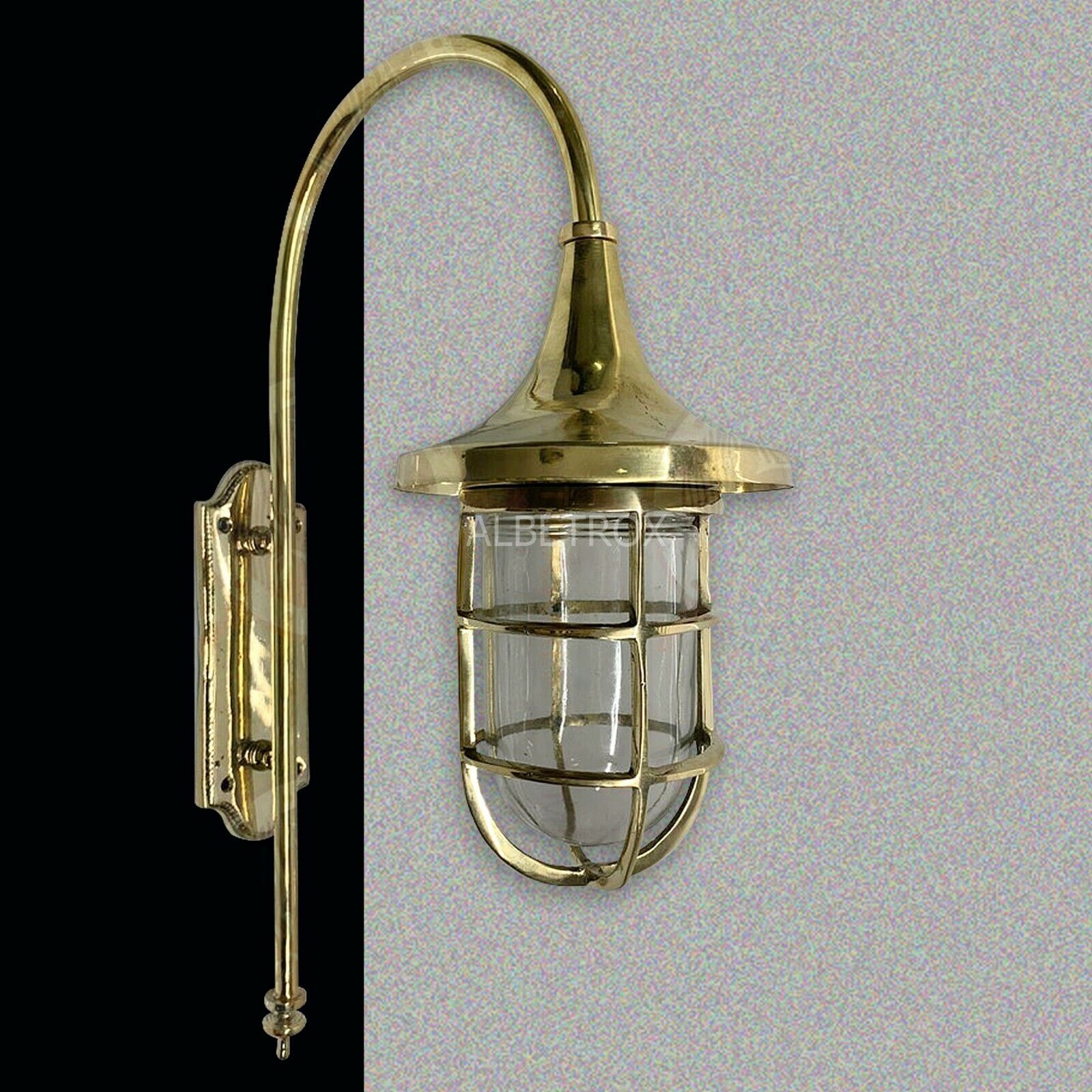 Brass Bulkhead Light Nautical Ship Marine Vintage Solid Antique Wall Fixture