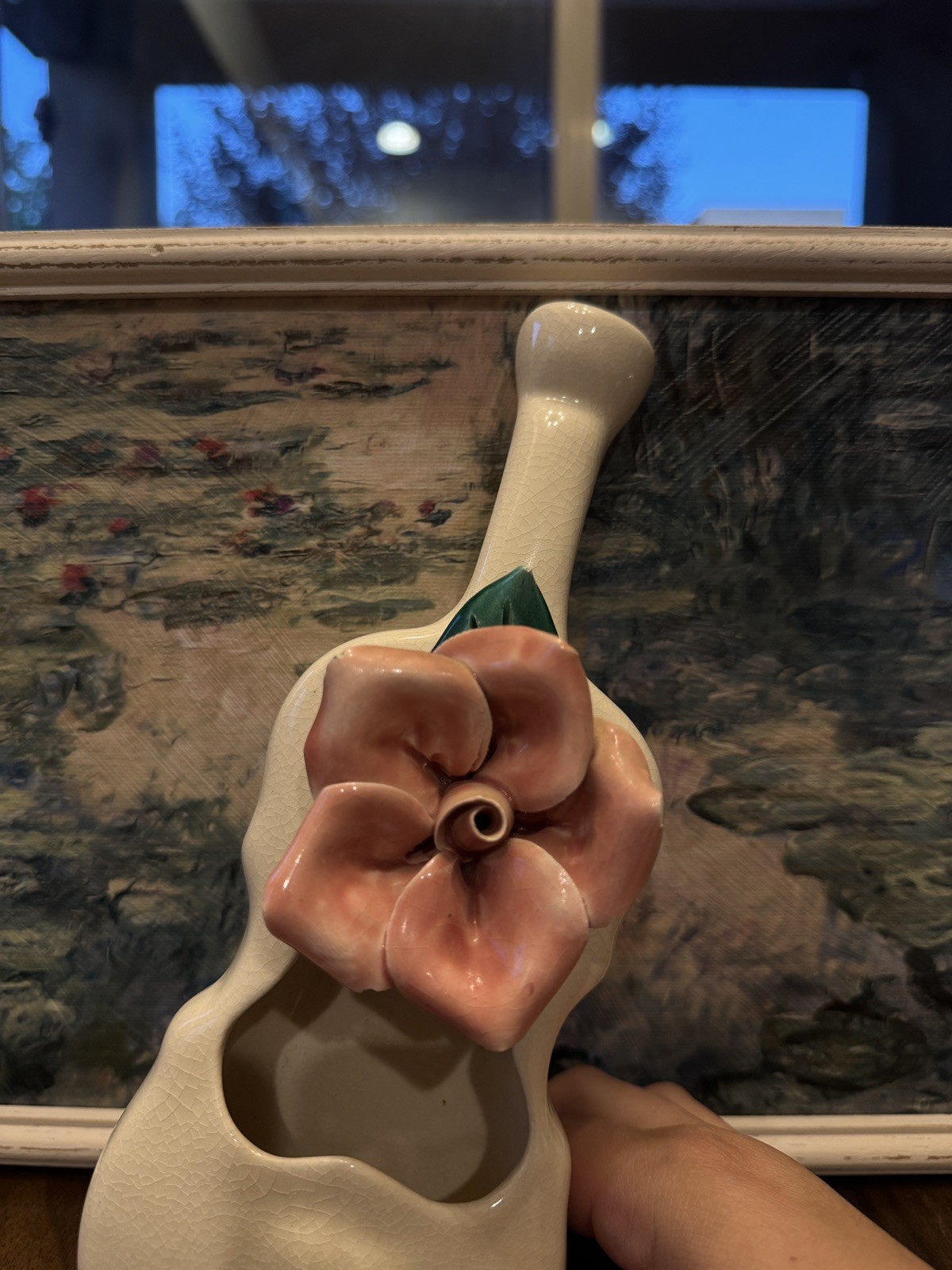 Vintage Guitar & Flower Pottery Decor