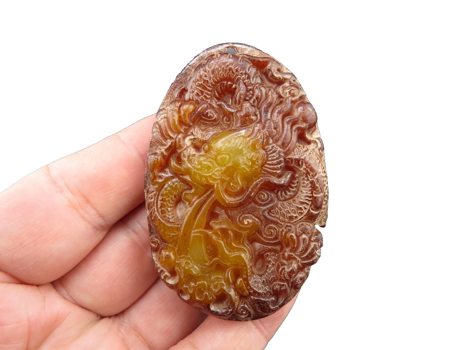 China,old jade,hongshan culture,peculiar,collectibles,rare dragon,pendant P(027)