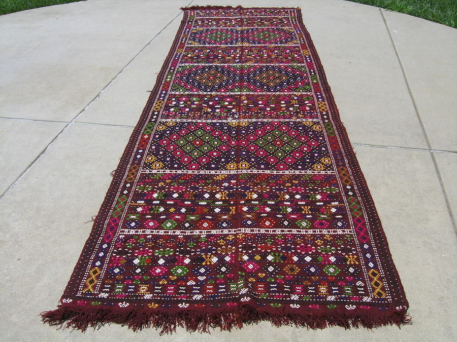 Caucasian Verne Kurdish Turkish All Wool 2 Panel Conjoined 53×166″ Tribal Rug Ta