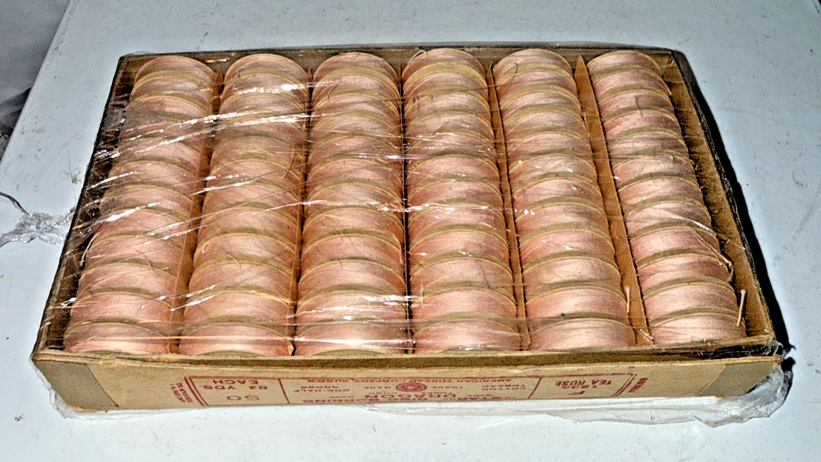 American Thread Star Disc Bobbins Dragon Cotton Tea Rose Box of 72 82 yds ea