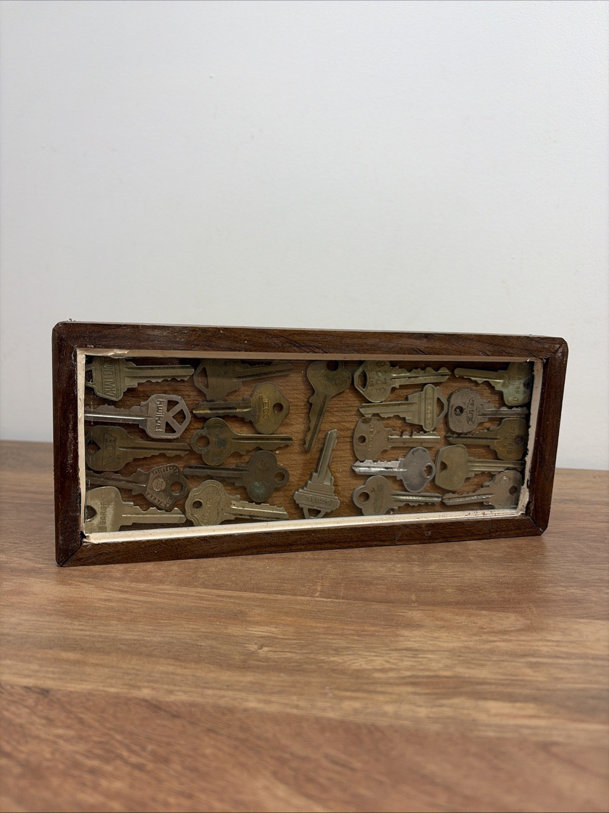 Antique Old Keys Collection Framed Display glued
