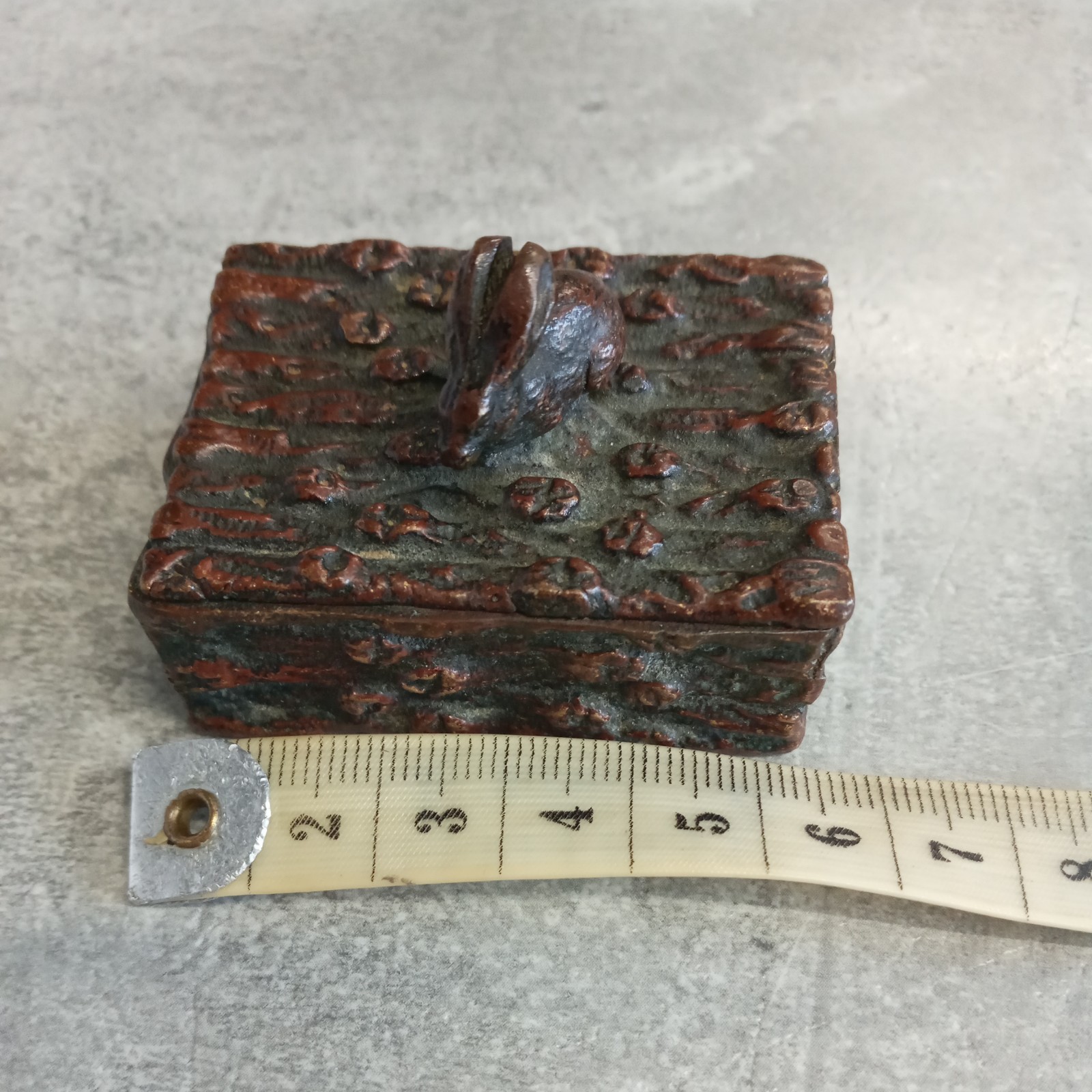 Antique English Figural Brass Postage Stamp Box – Rabbit c.1880