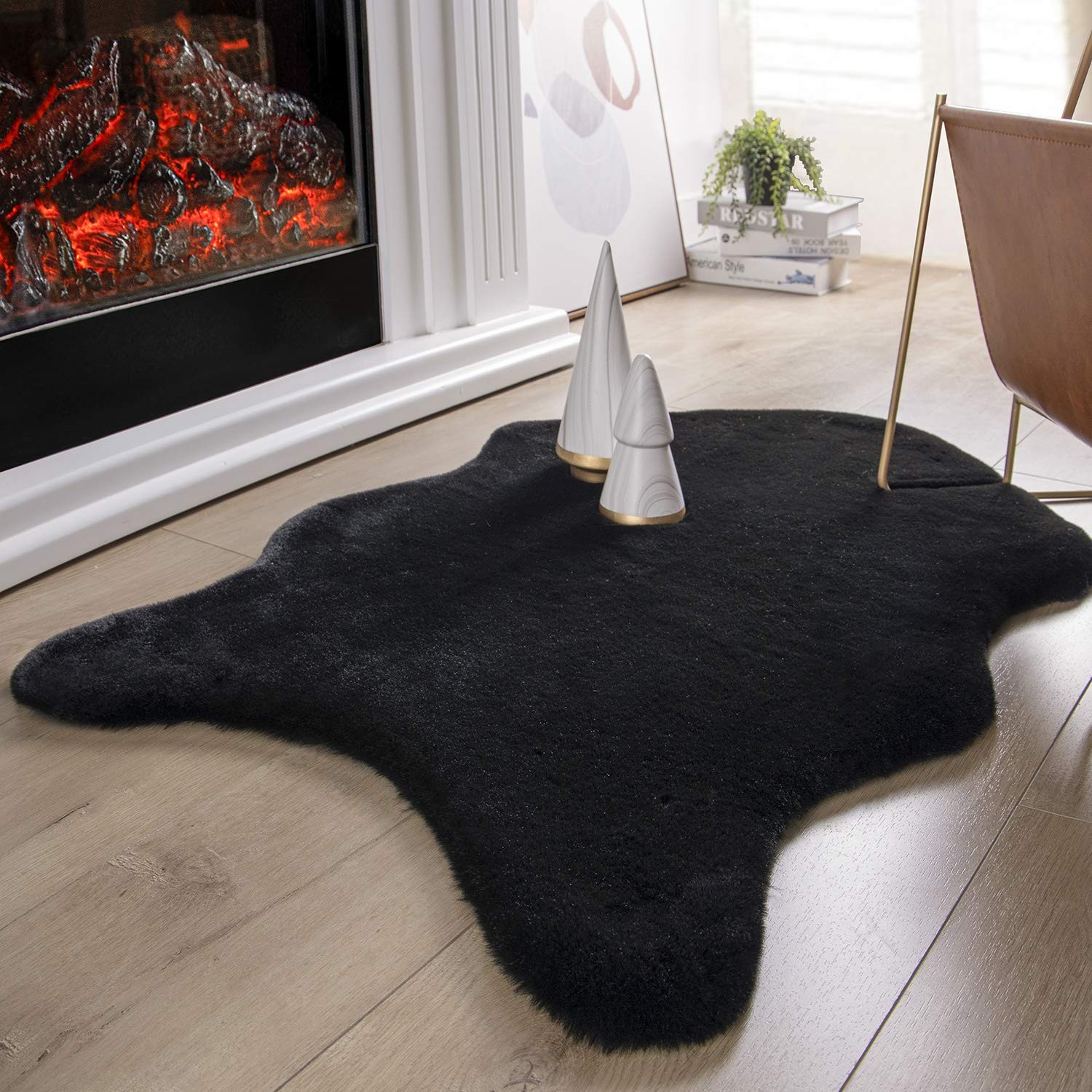 Ashler HOME DECO Ultra Soft Faux Rabbit Fur Chair Couch Cover Area Rug for Be…