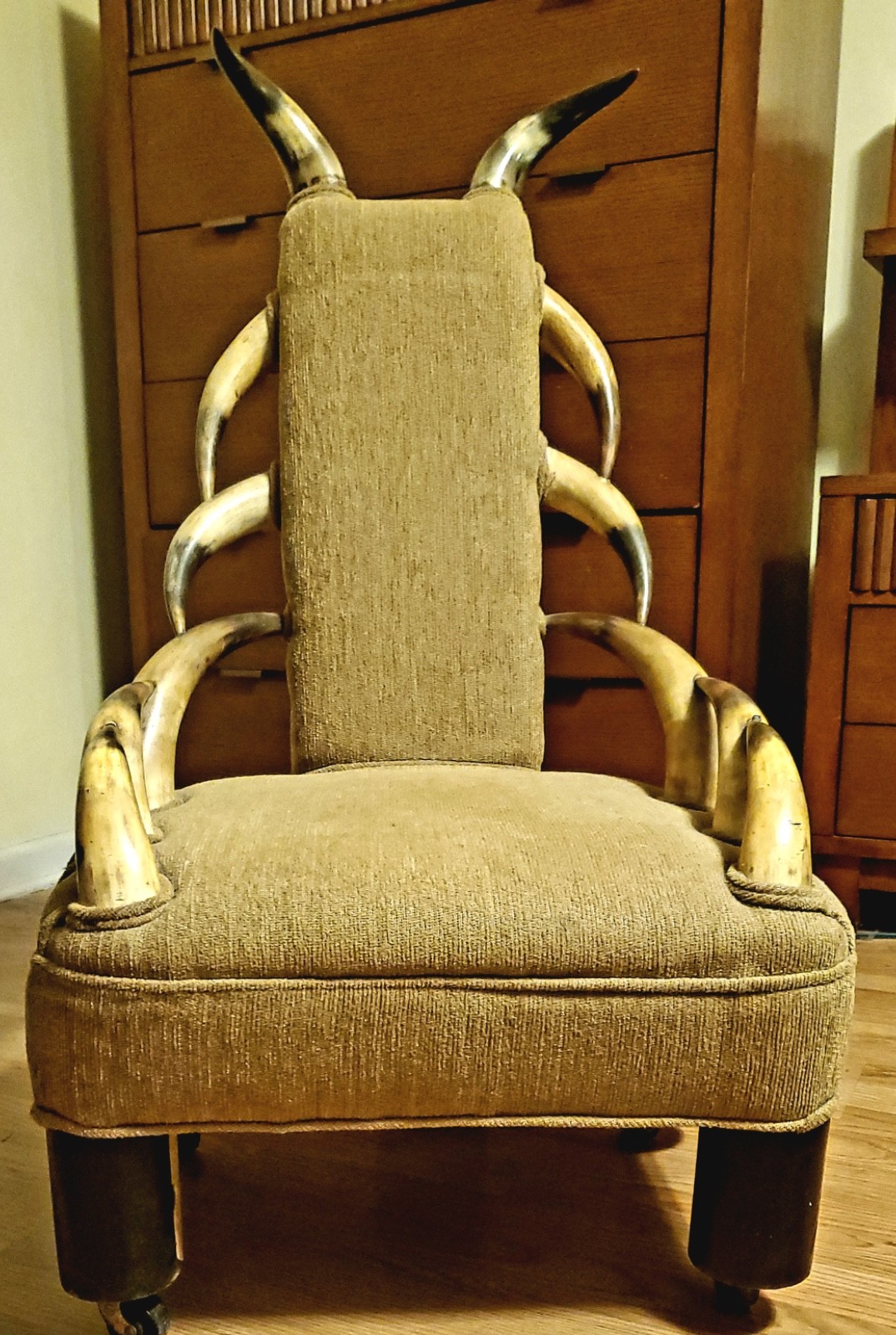 Rare Antique Heirloom Chair – Handcrafted Bullhorn & Wood – $1900 OBO