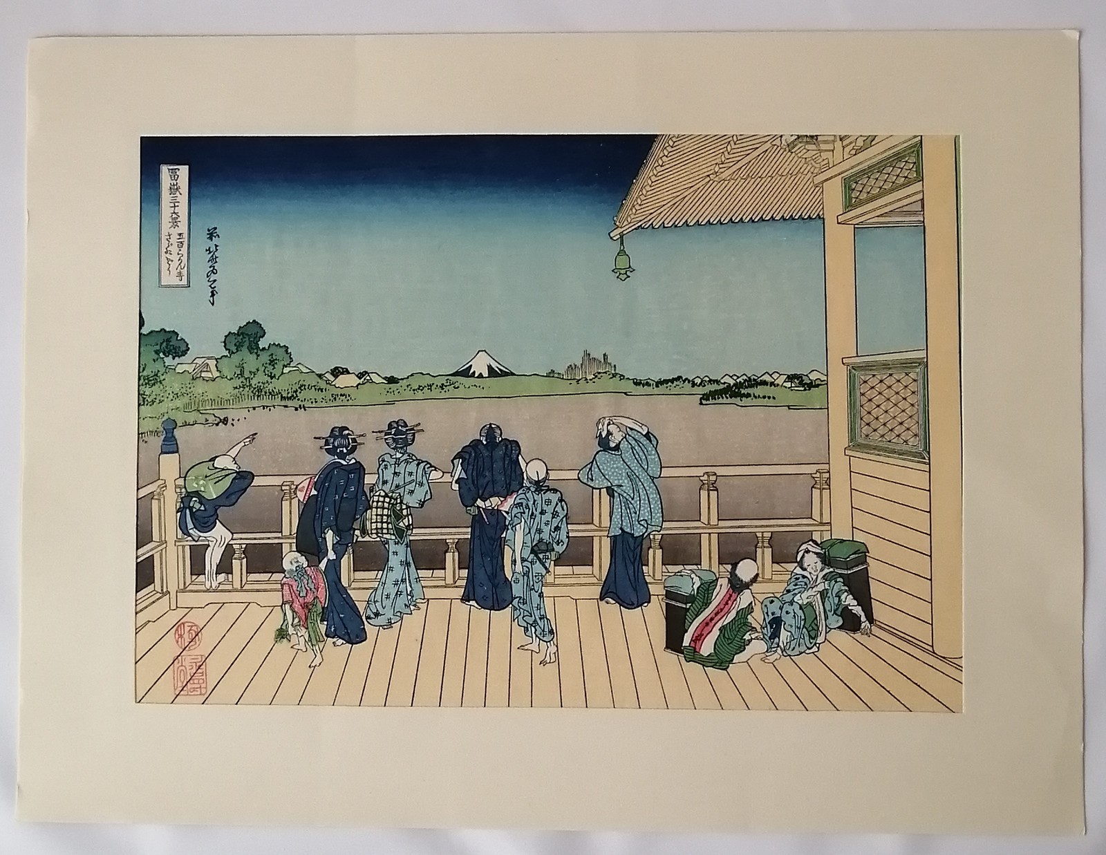 Hokusai 36 Views of Mt Fuji Sazaido Temple Woodblock Print Reprint Ukiyo-e