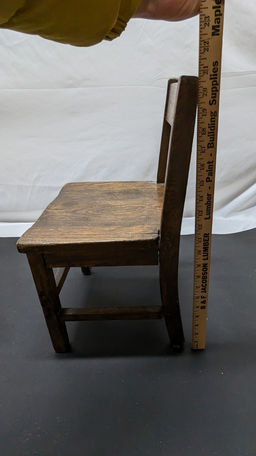 Antique Porcelain Enamel & Wood Small Childs Teaching Table And Chair Farmhouse