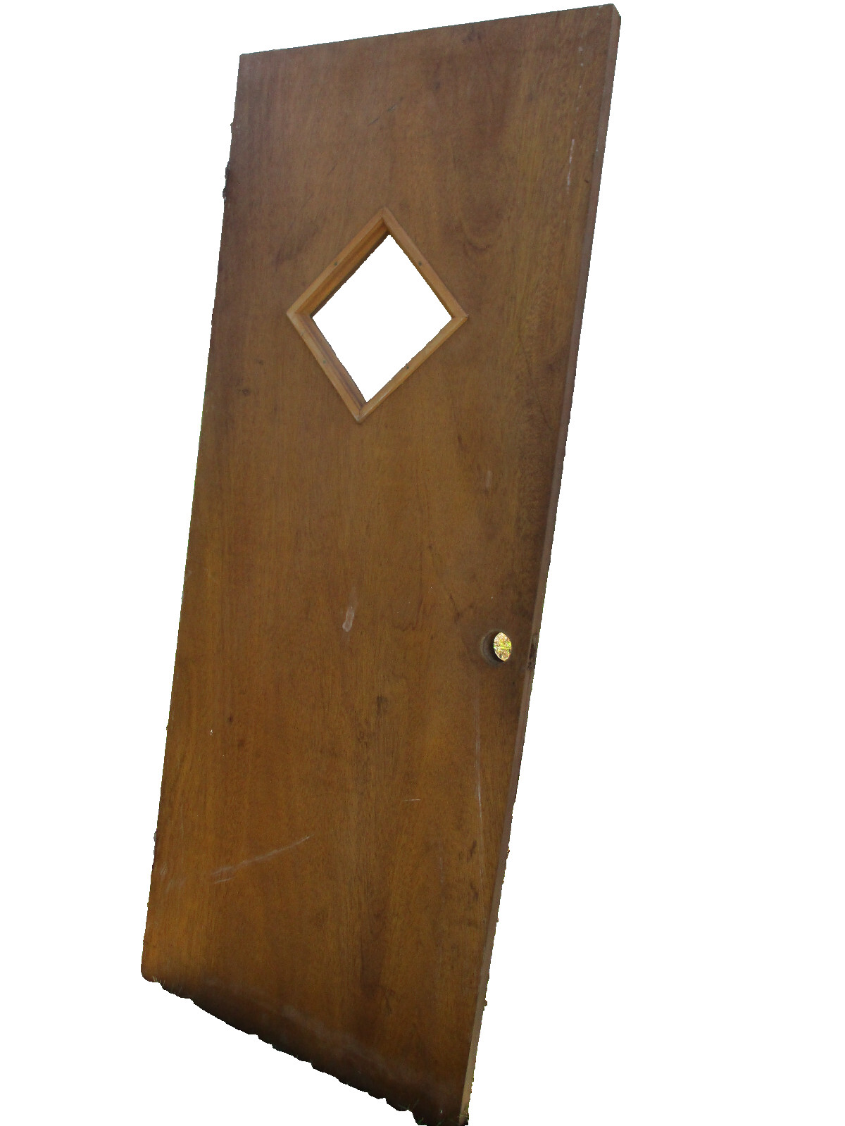 DOOR 04: Mid Century Wood Door with glass Panel 1960 s 31 1/2W x 78 1/4″H