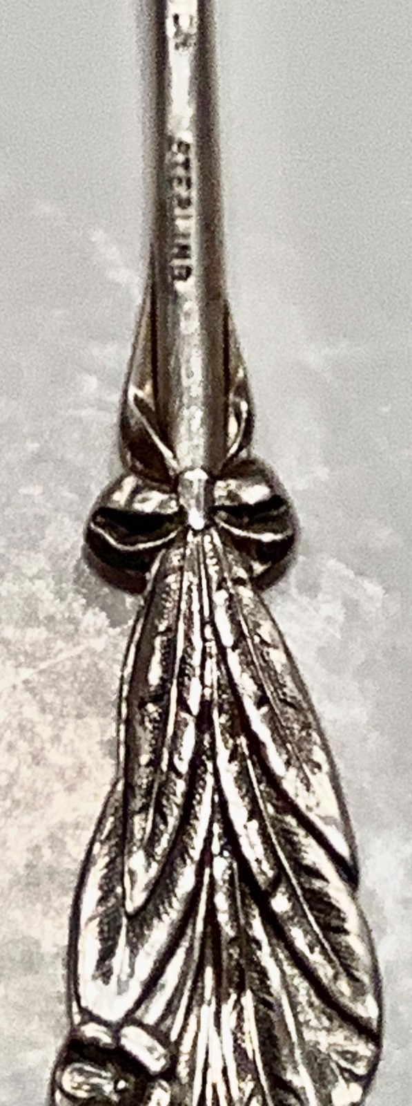 Reed & Barton Harlequin Sterling Forget-Me-Not Lemon Fork Vintage Discontinued