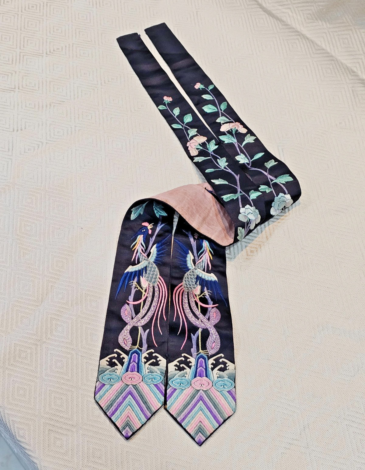 Chinese Qing Dynasty Ceremonial Sash or Decorative Belt Panel