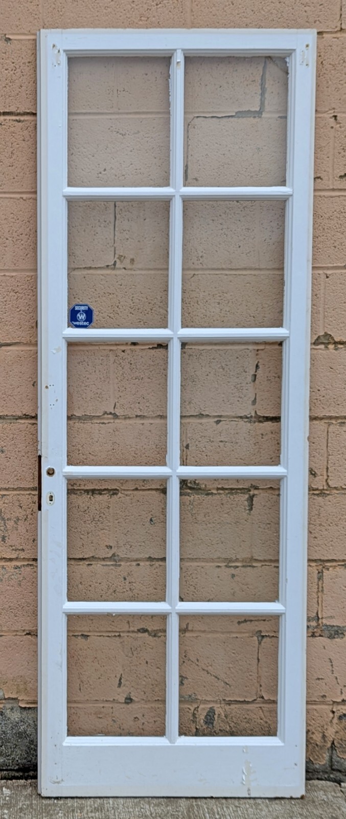 29.5×83.5″x2″ Antique Vintage Wooden Wood Interior French Door Window Wavy Glass