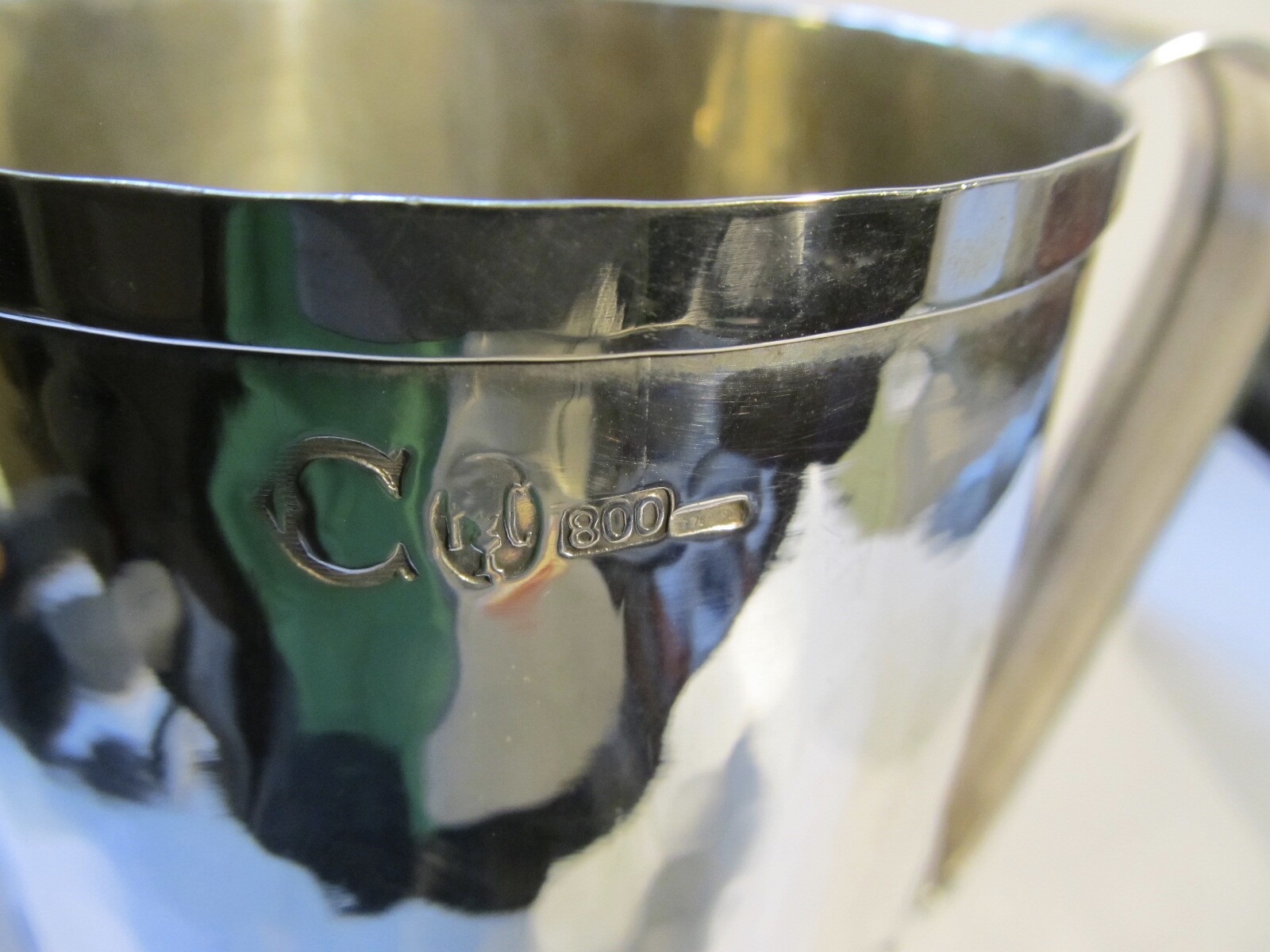 Vintage Sterling 800 Silver Italian Hand Made Pitcher 10 Troy Oz. 3 1/2 Cups