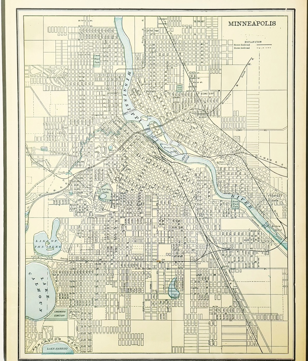 1910s Minneapolis Minnesota City Map Bagged & Boarded Sheet Atlas Print Vintage