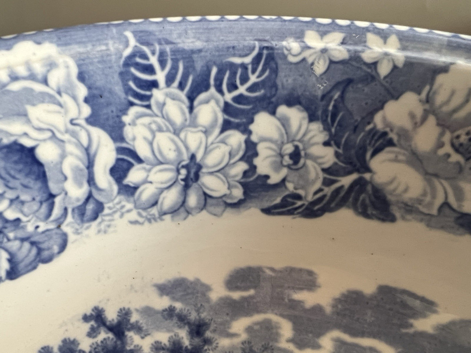 Elkin Knight & Co Transferware Wash Bowl, Fountains Abbey, Yorkshire C1830