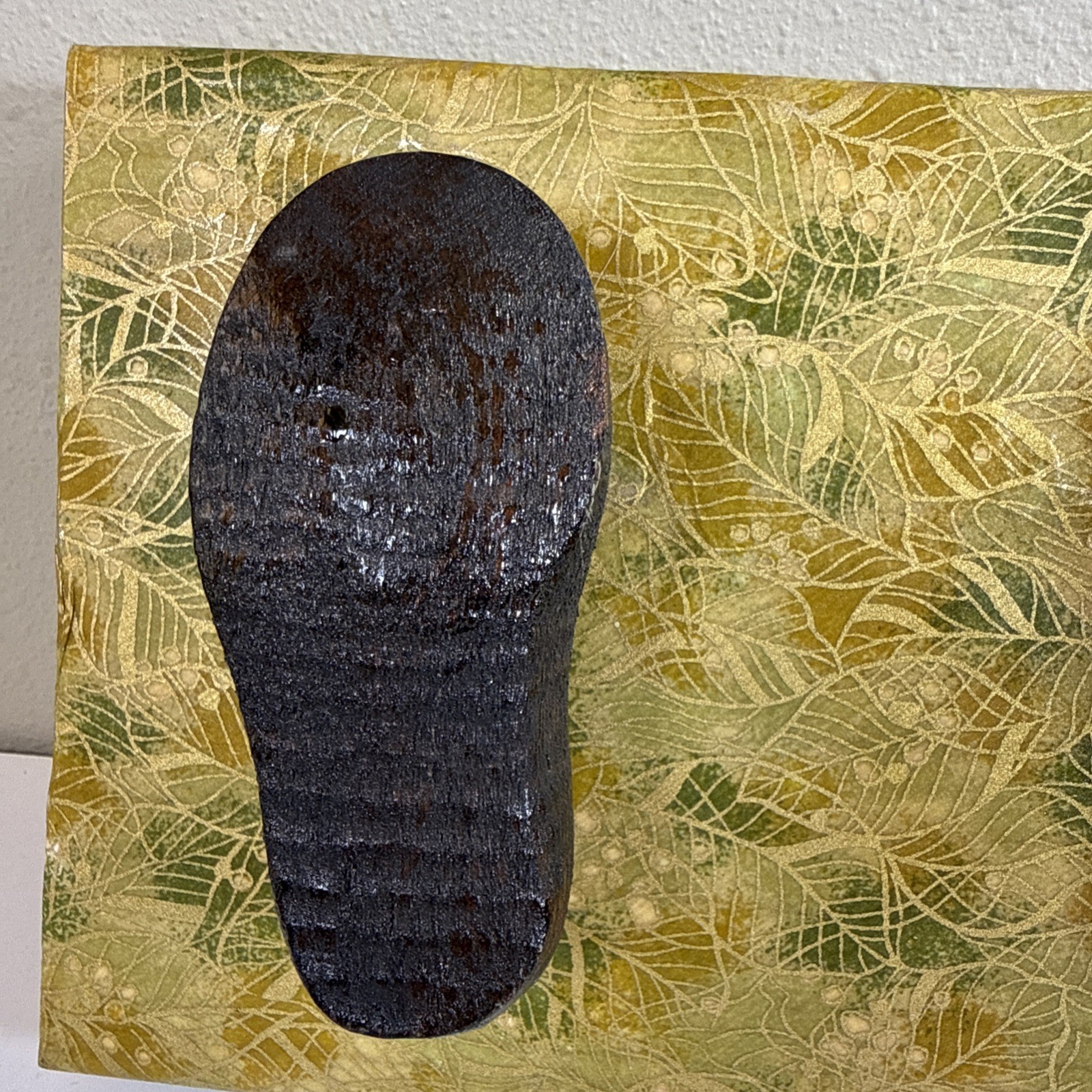 Vintage Wooden Shoe Last Wall Rack Hook Coat Hanger Hand Made Folk Art 19×7”