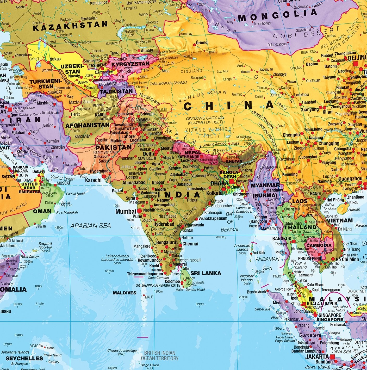 Giant World Map 46×80 – Fully Laminated Mega Map – 2026 Updated Geography Decor
