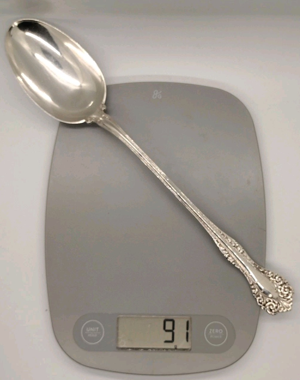 Alvin Sterling Silver Serving/Stuffing Spoon FLORENTINE 10 3/4″