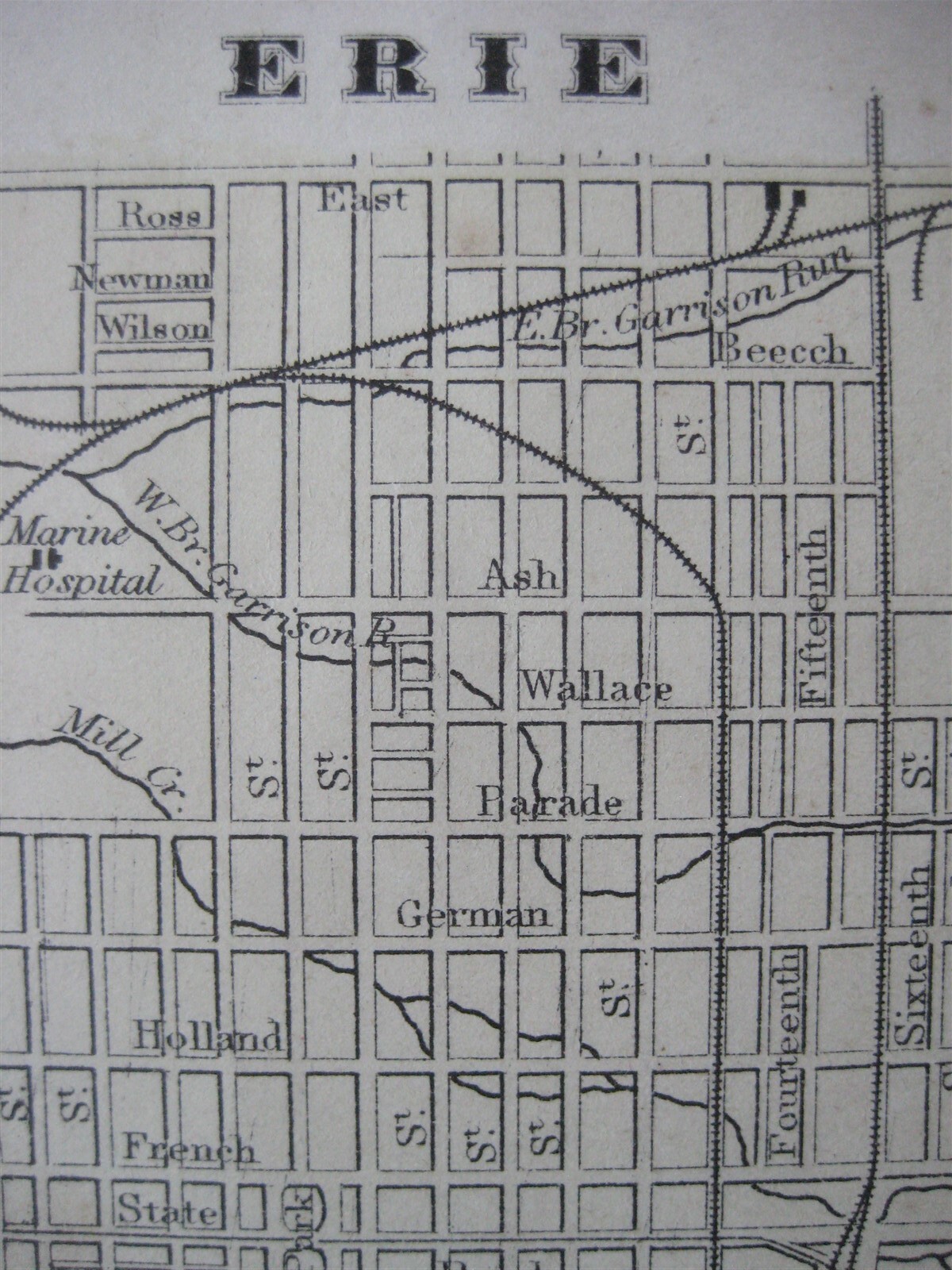 Original 1871 Mitchell Map PENNSYLVANIA + Williamsport Erie Scranton Harrisburg