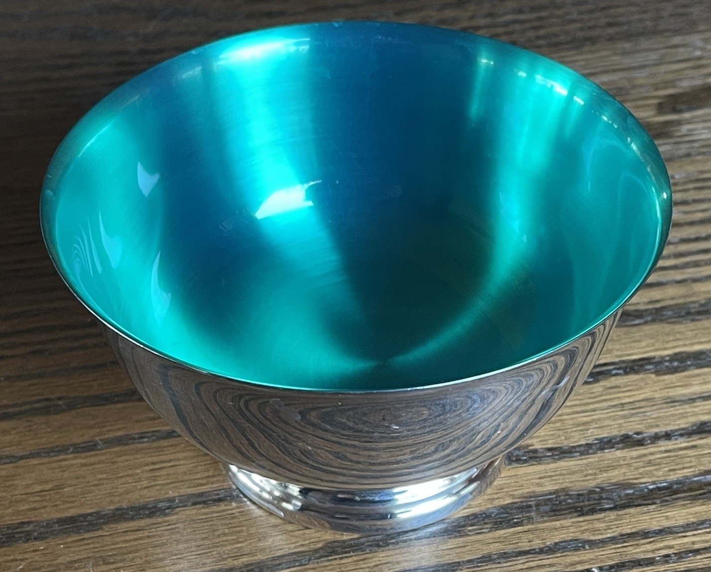 Lot of 3 Vintage Paul Revere Reproduction Silverplate Bowls Colored Enamel MCM