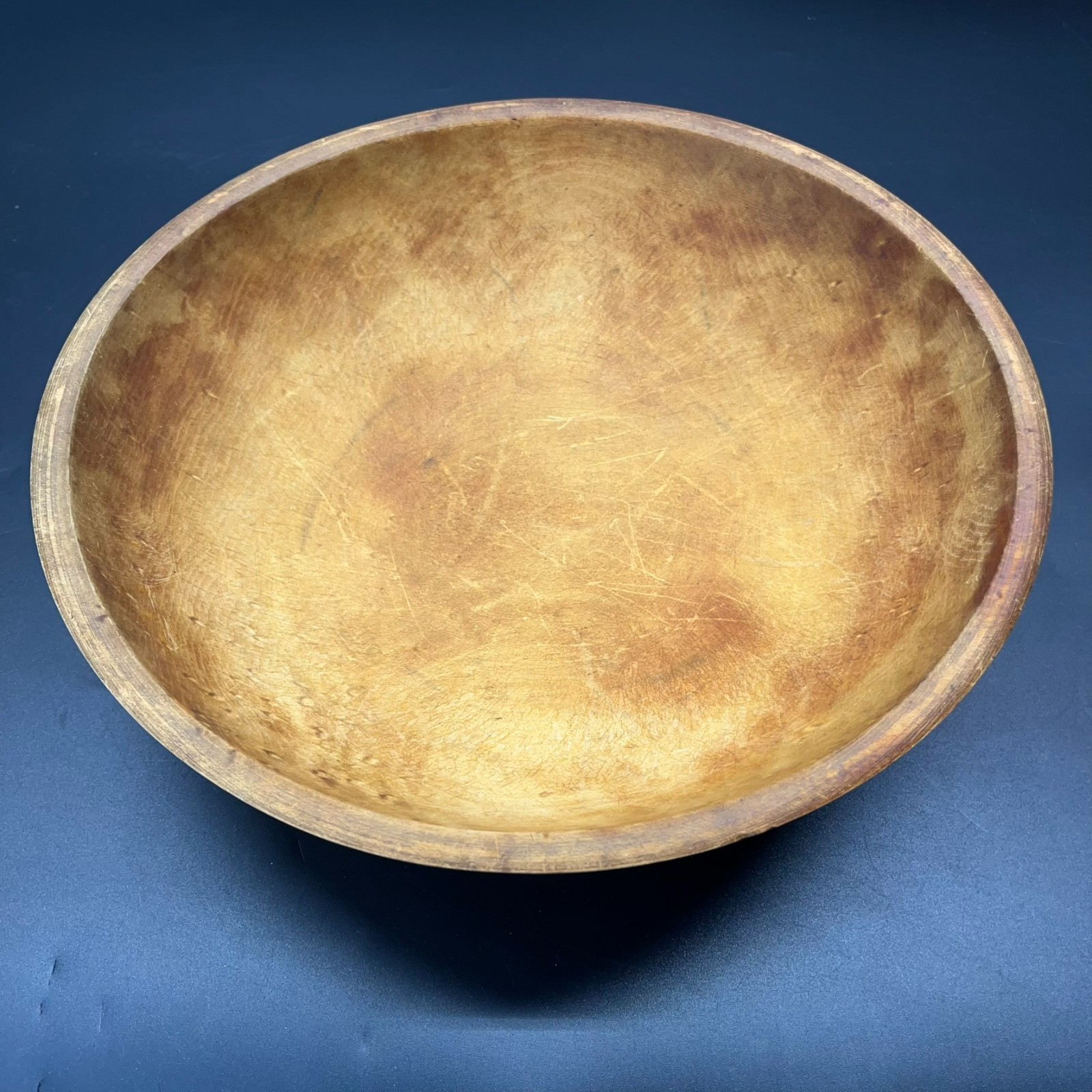 VTG c1930s-1940s Munising Turned Wood Dough Mixing Bowl 11 1/8″ Primitive Rustic