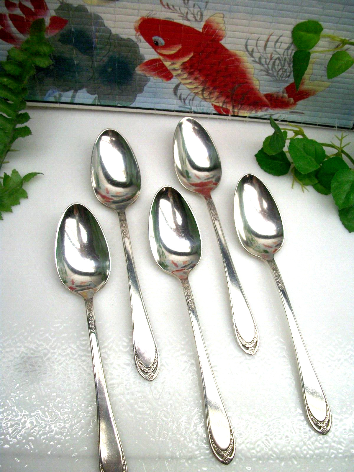 5 International Silver 1847 Rogers Bros LOVELACE Teaspoons 1936
