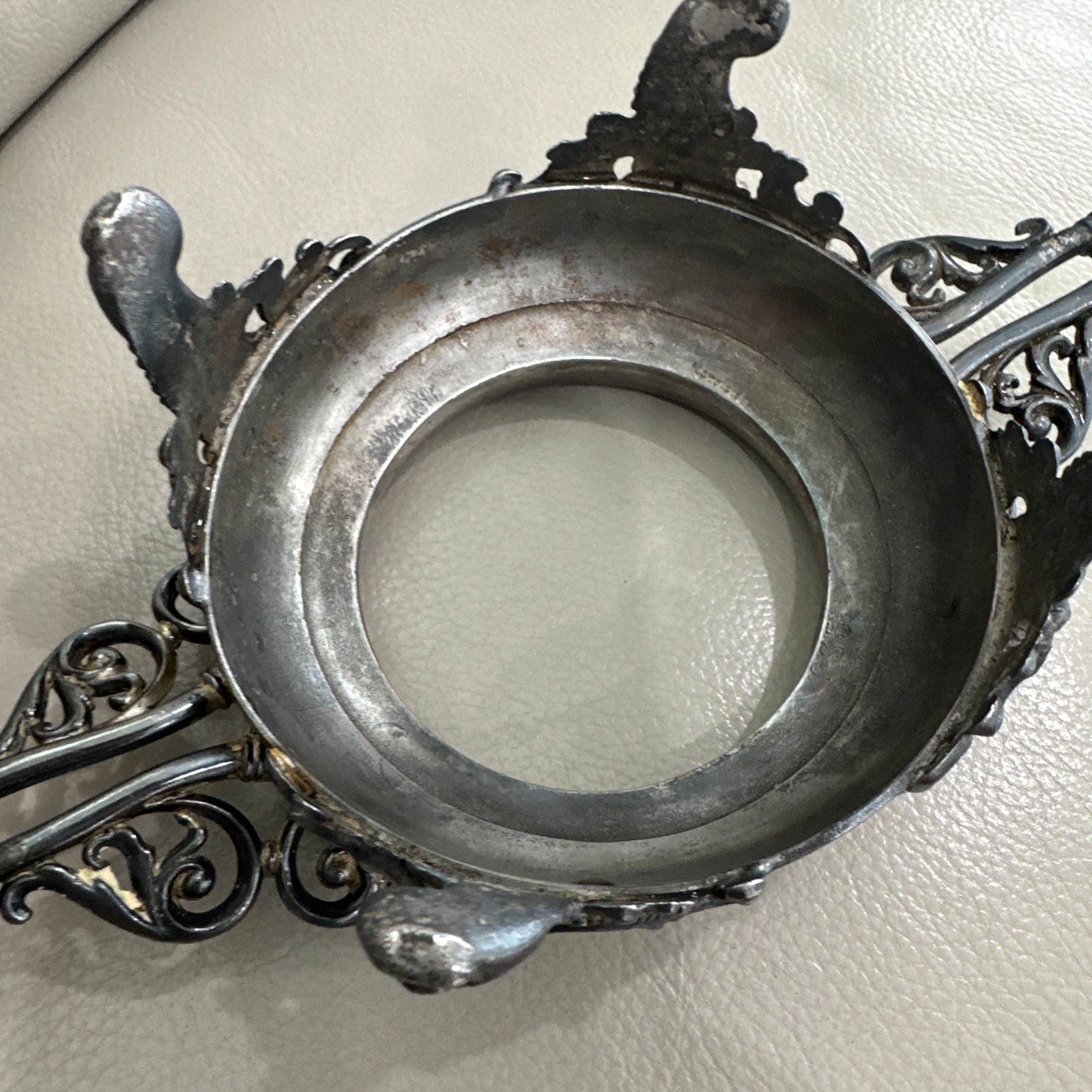 Antique Victorian Silverplate Brides Basket Stand w/ Cranberry Glass Bowl Ornate