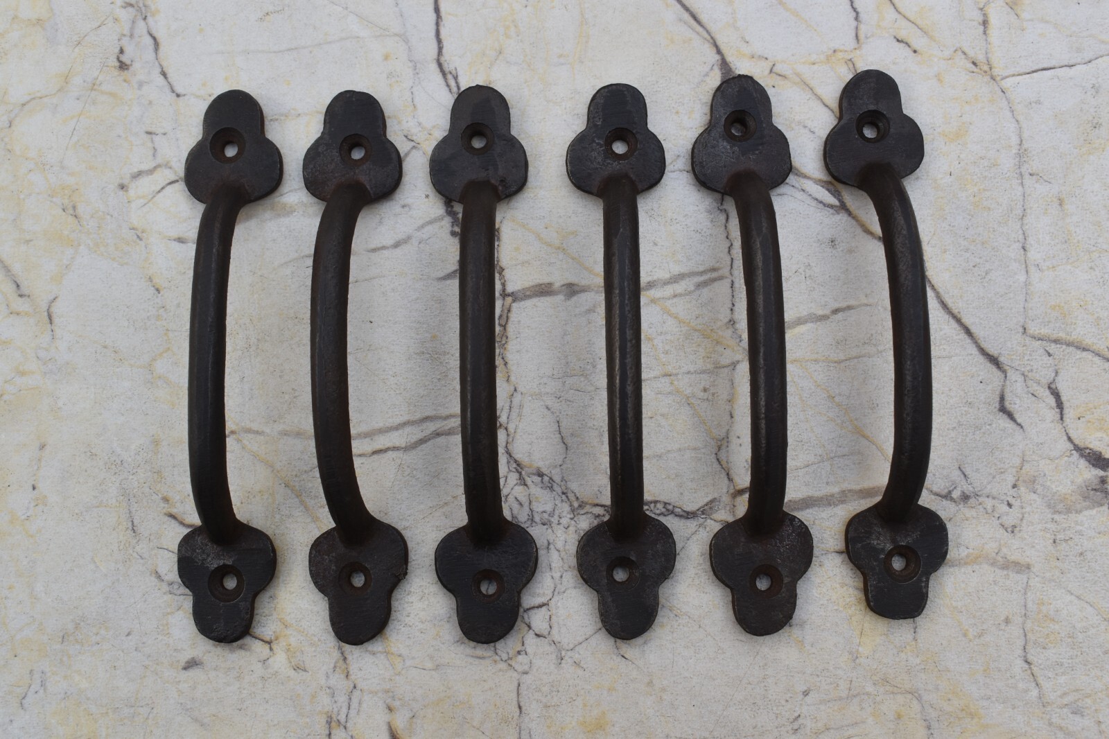 Vintage Cast Iron Rustic Barn Door Handle Cabinet Dresser Gate Handle Pull 6 Pcs
