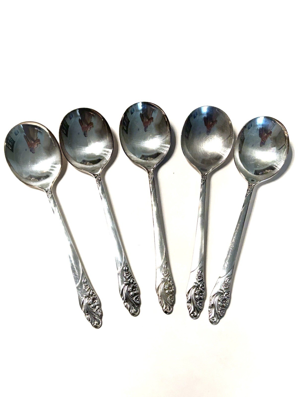 Oneida EVENING STAR Round Soup Spoons Set of 5