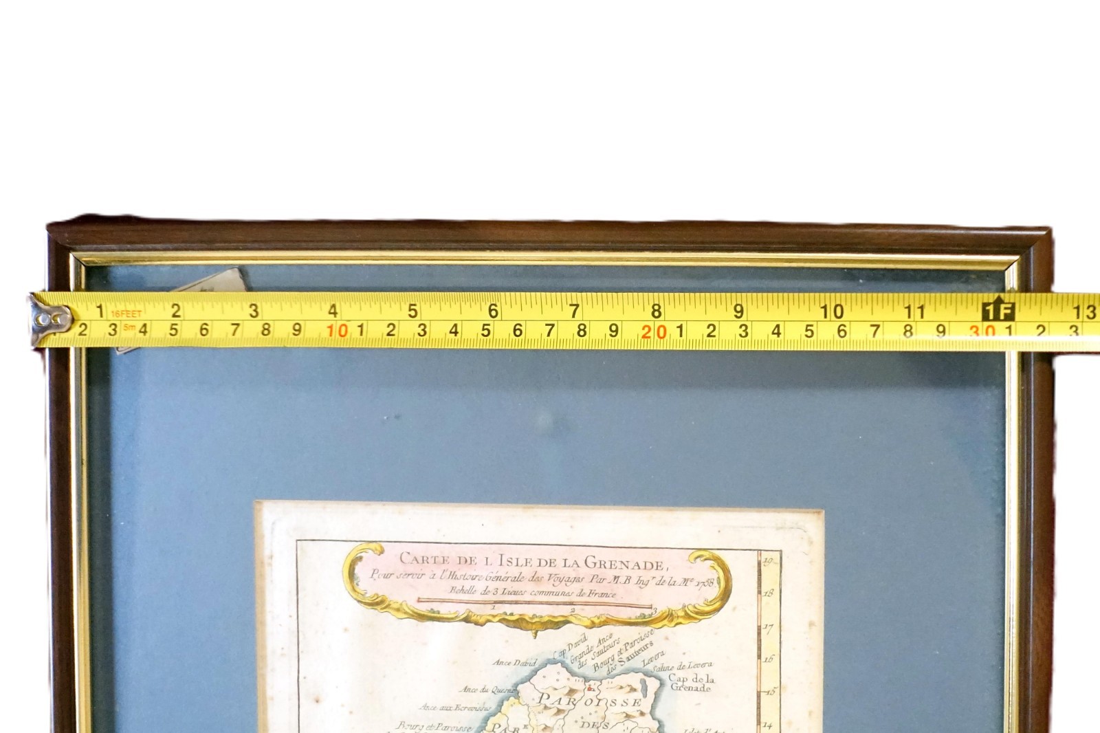 1758 Bellin Map Grenada Caribbean Hand Coloured Copper Engraving