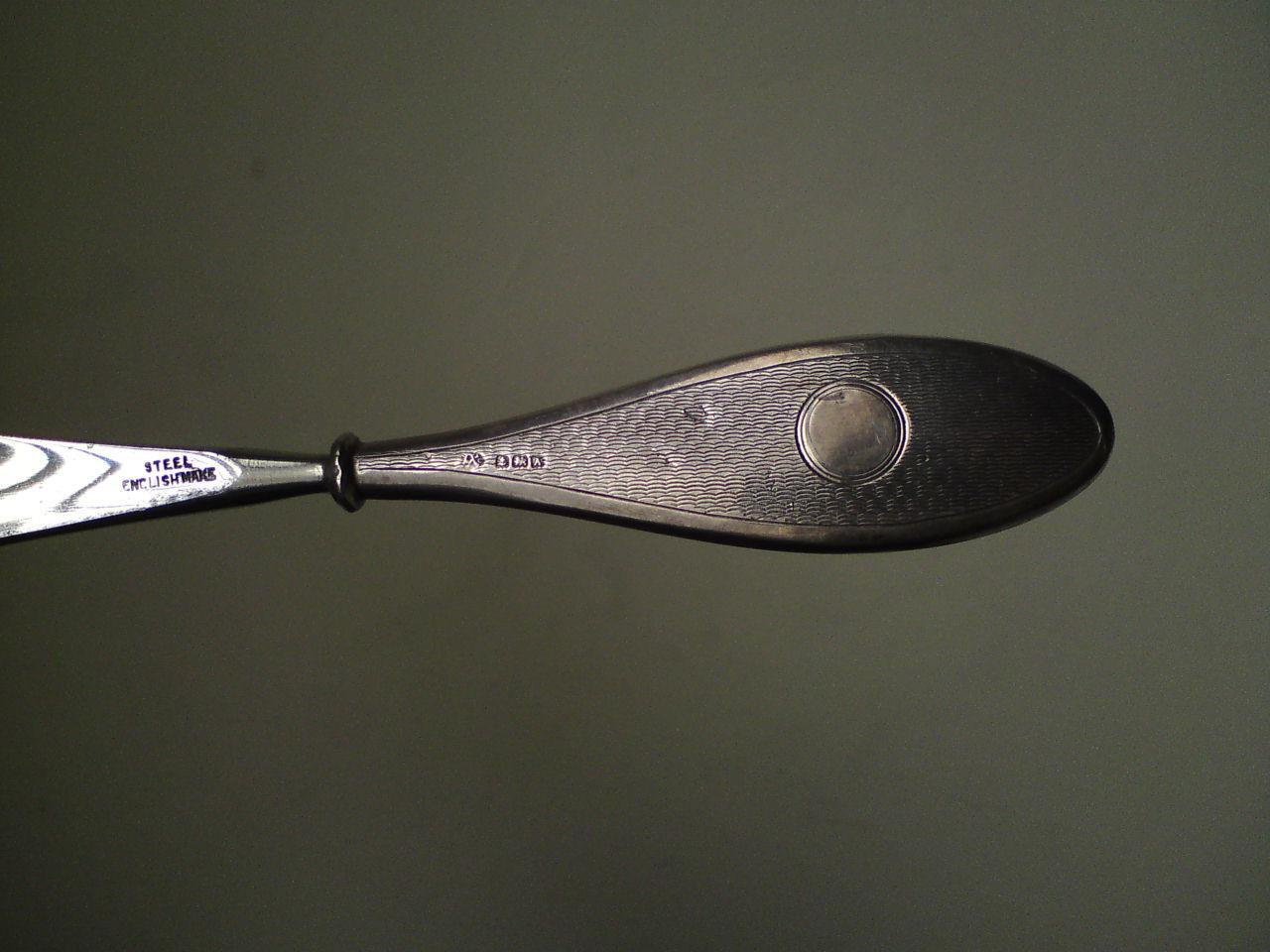 Birmingham h’mark1925 silver-handled (engine-turned) shoe-horn Adie Brothers Ltd