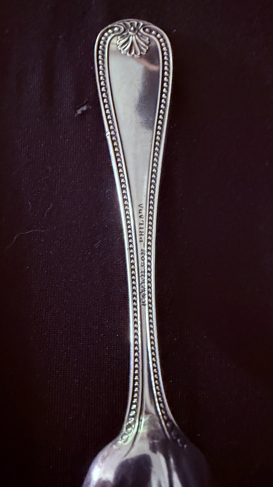 1830’s American Coin Silver Sugar Spoon by R & W. Wilson of Philadelphia