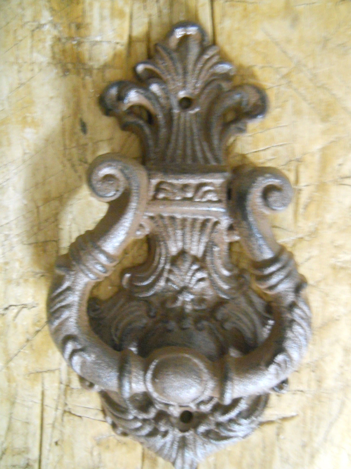 Cast Iron Antique Style VICTORIAN SCROLL Door Knocker Brown Finish