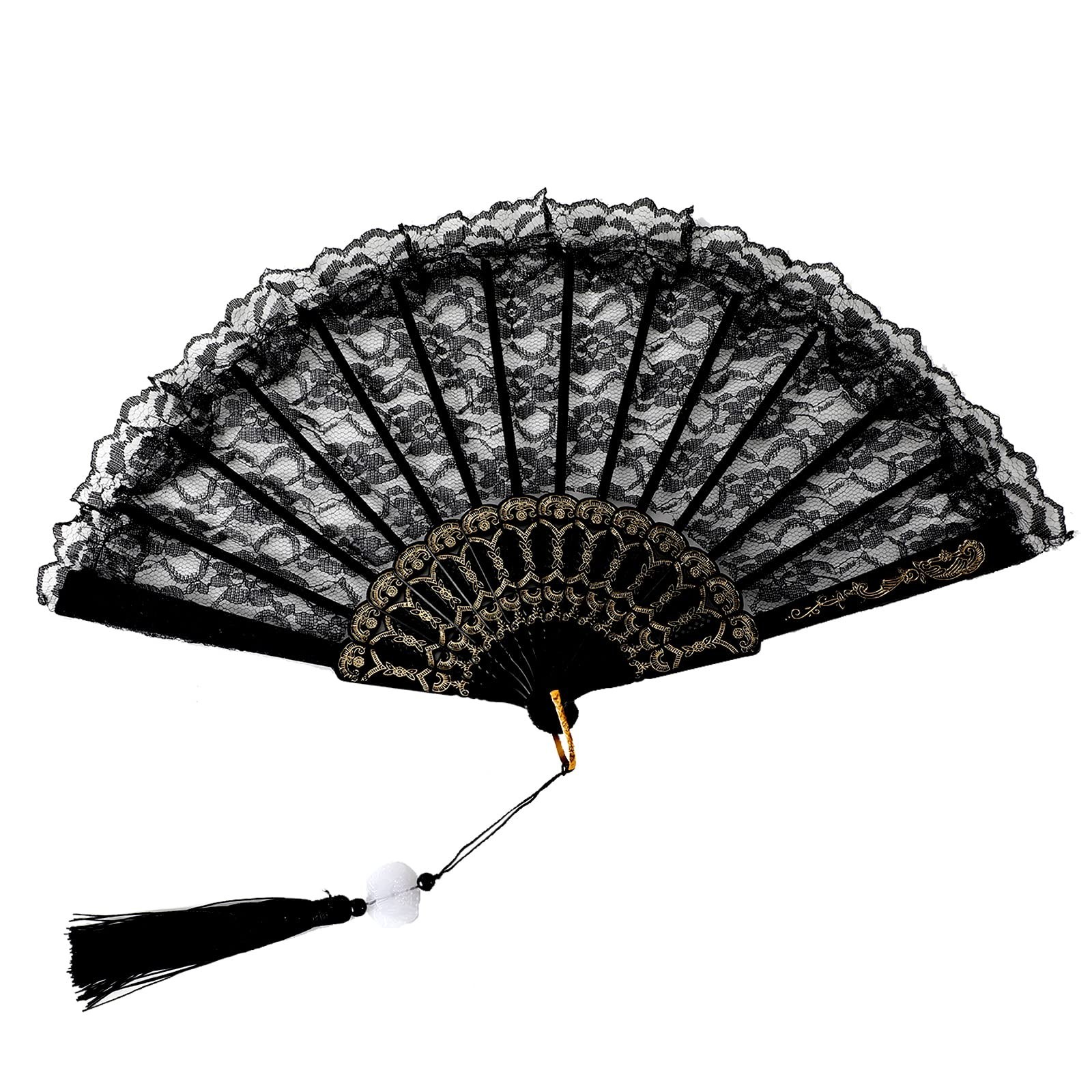 Foldable Lace Fan Handheld Chinese Vintage Style Hand Held Folding Fans for P…