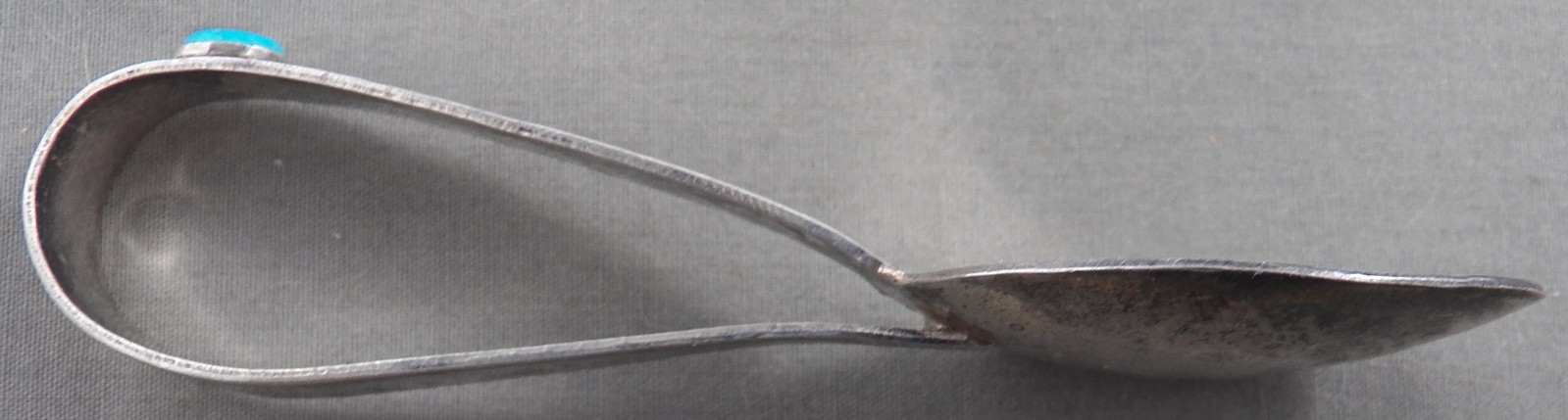 Vintage Navajo Sterling & Turquoise, Hand Hammered, Hand Stamped, Spoon #2