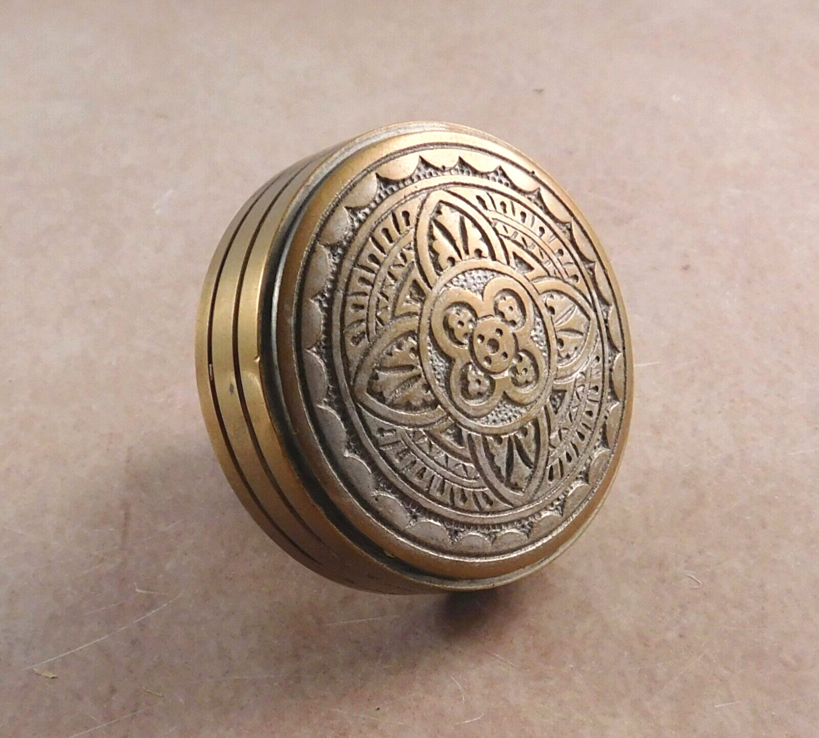Antique Corbin H-24700 classic brass bronze 1885 Gothic Victorian door knob