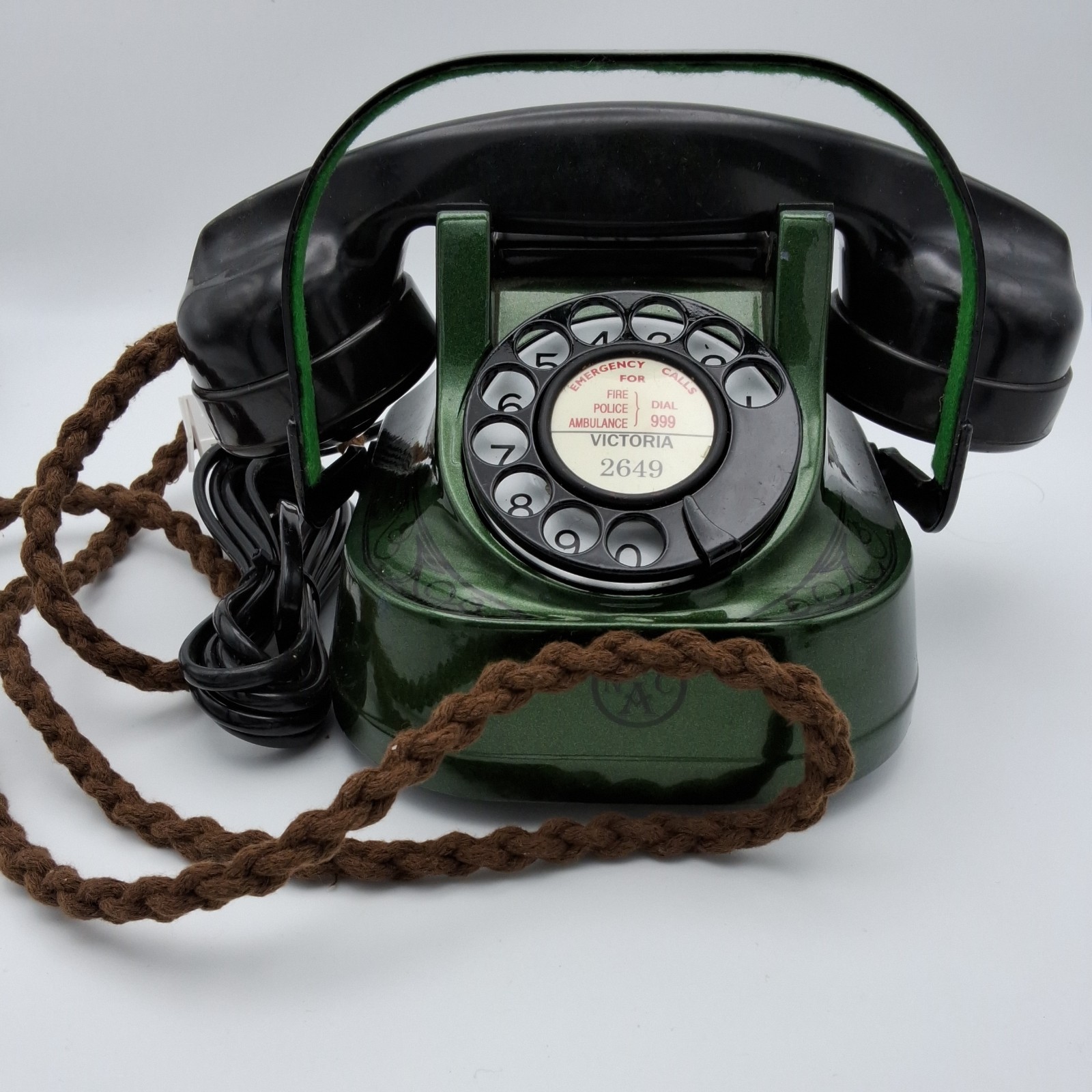Vintage Belgian Bell Telephone Bakelite & Metal 1950s. Restored. Ready to use.