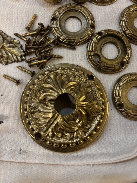 Vintage Solid Brass Door Hardware – 30 Pieces, Italian ~1960s – Sherle Wagner?