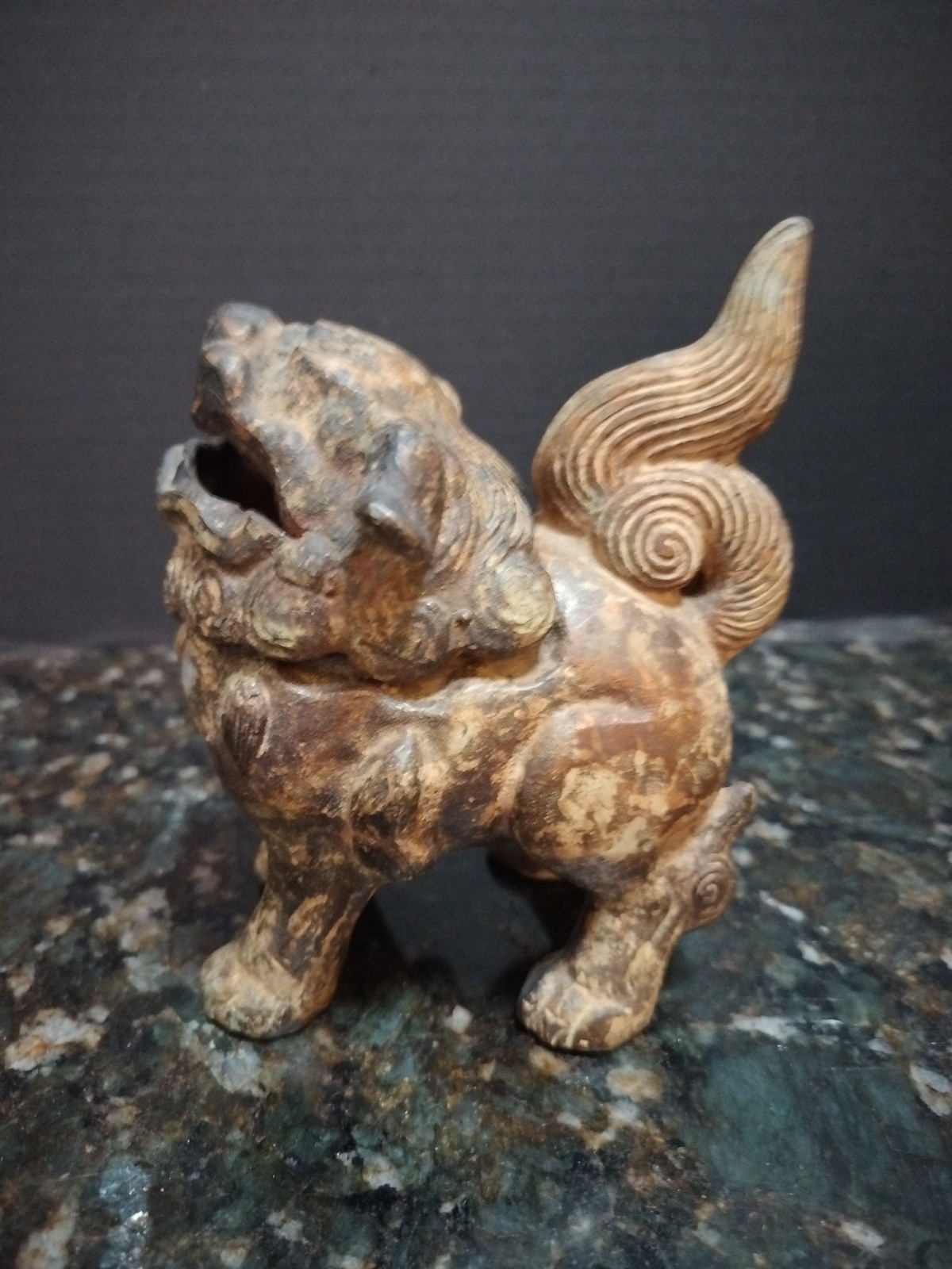 Vintage Chinese Cast Iron Foo Dog Incense Burner Cool Figure – HEAVY